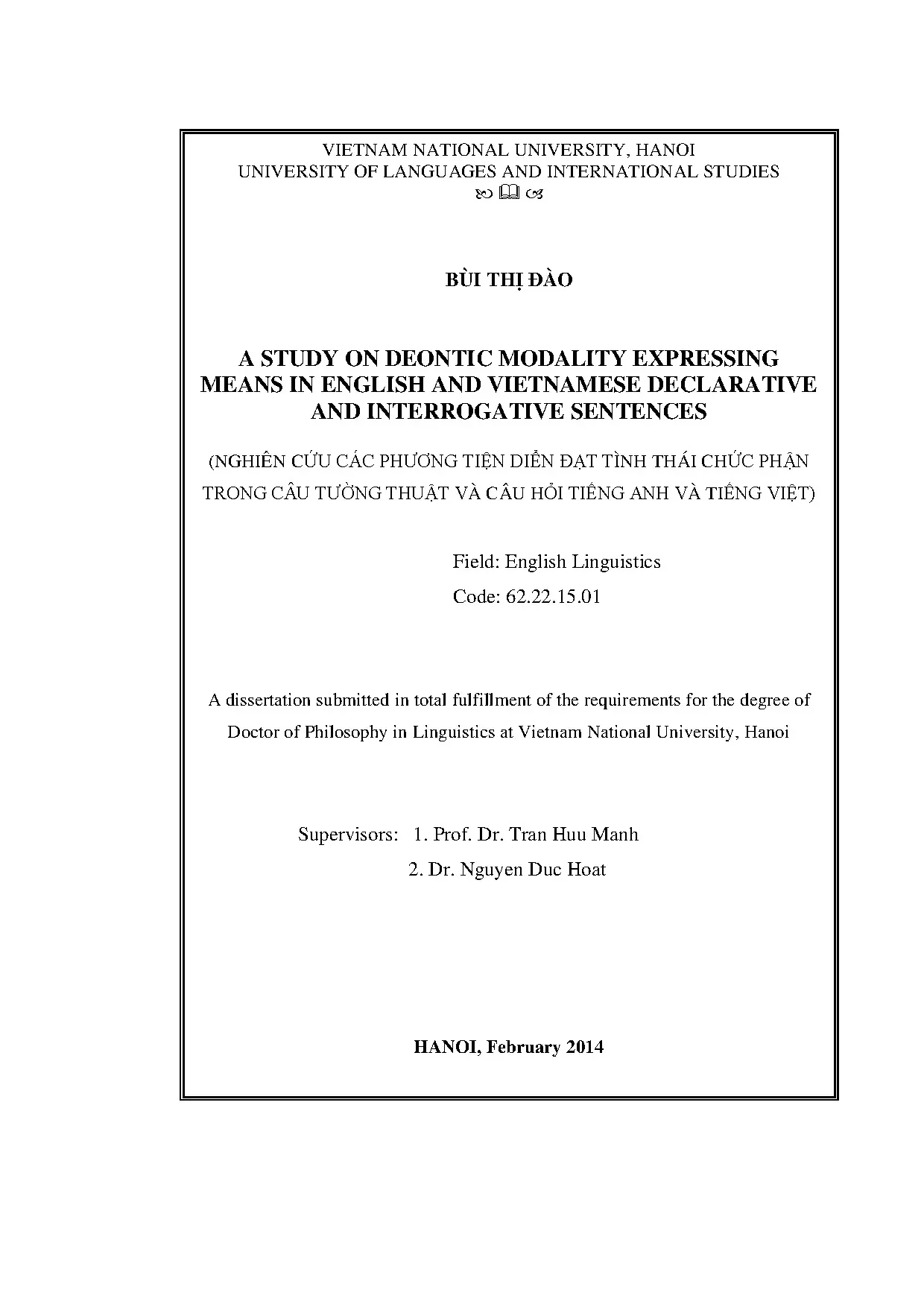 Luận văn thạc sĩ a study on deontic modality expressing mean