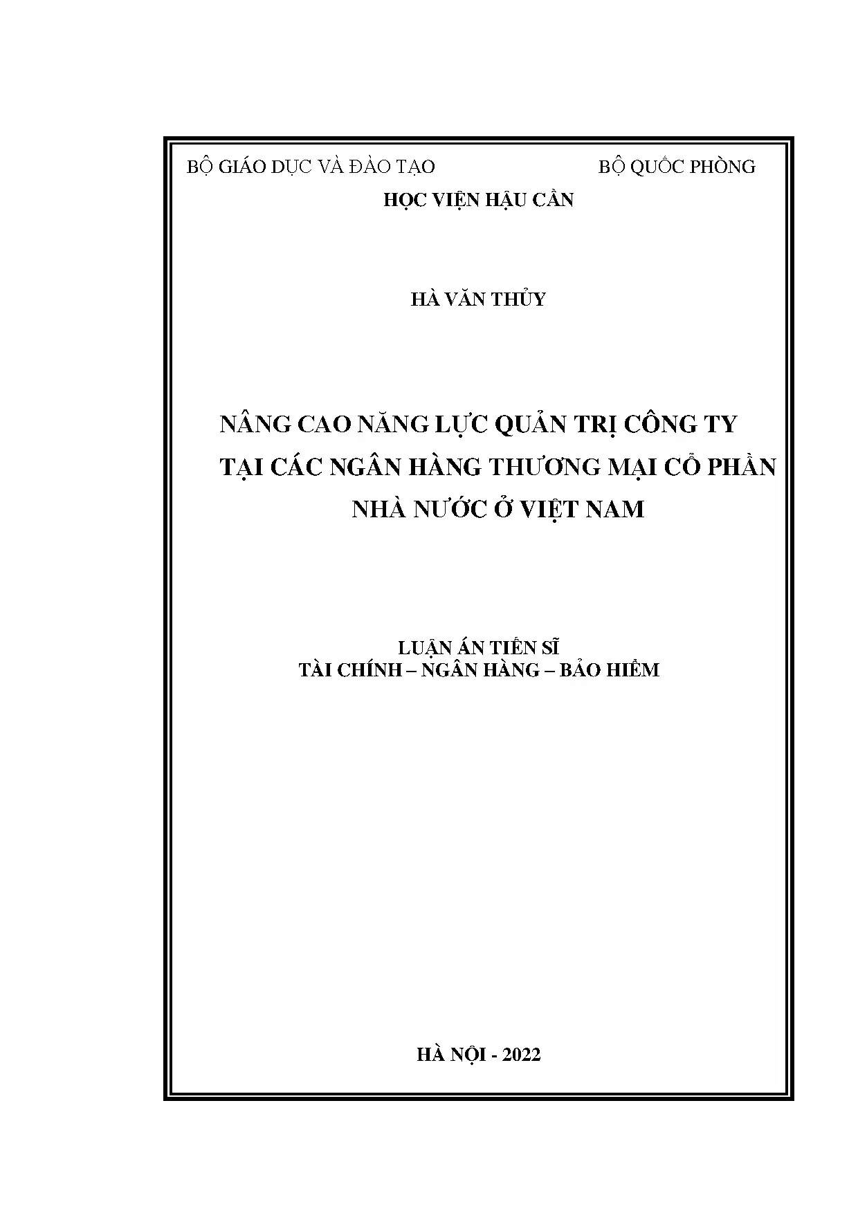 Luận án tiến sĩ nâng cao năng lực quản trị công ty tại các n