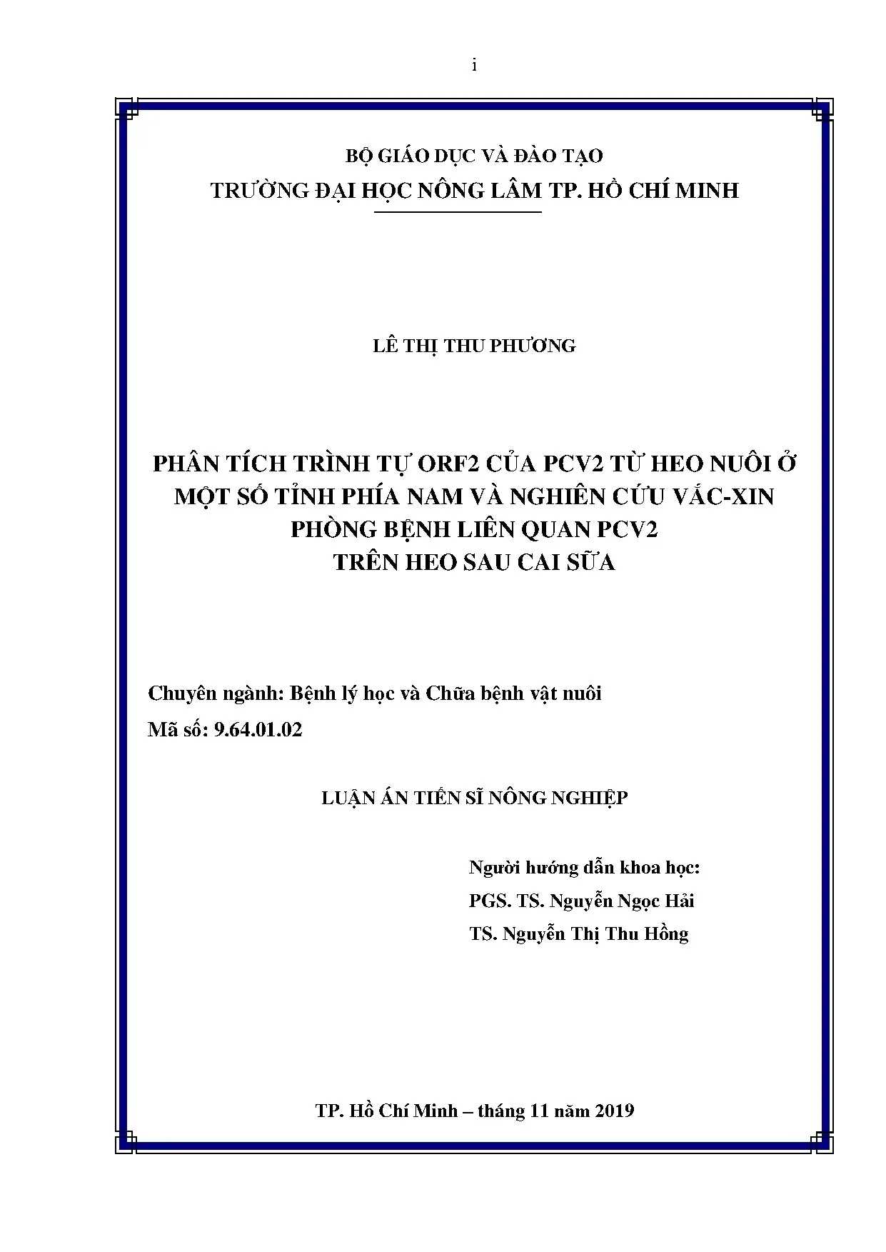 Phân tích ORF2 PCV2 và phát triển vắc-xin phòng bệnh heo sau cai sữa