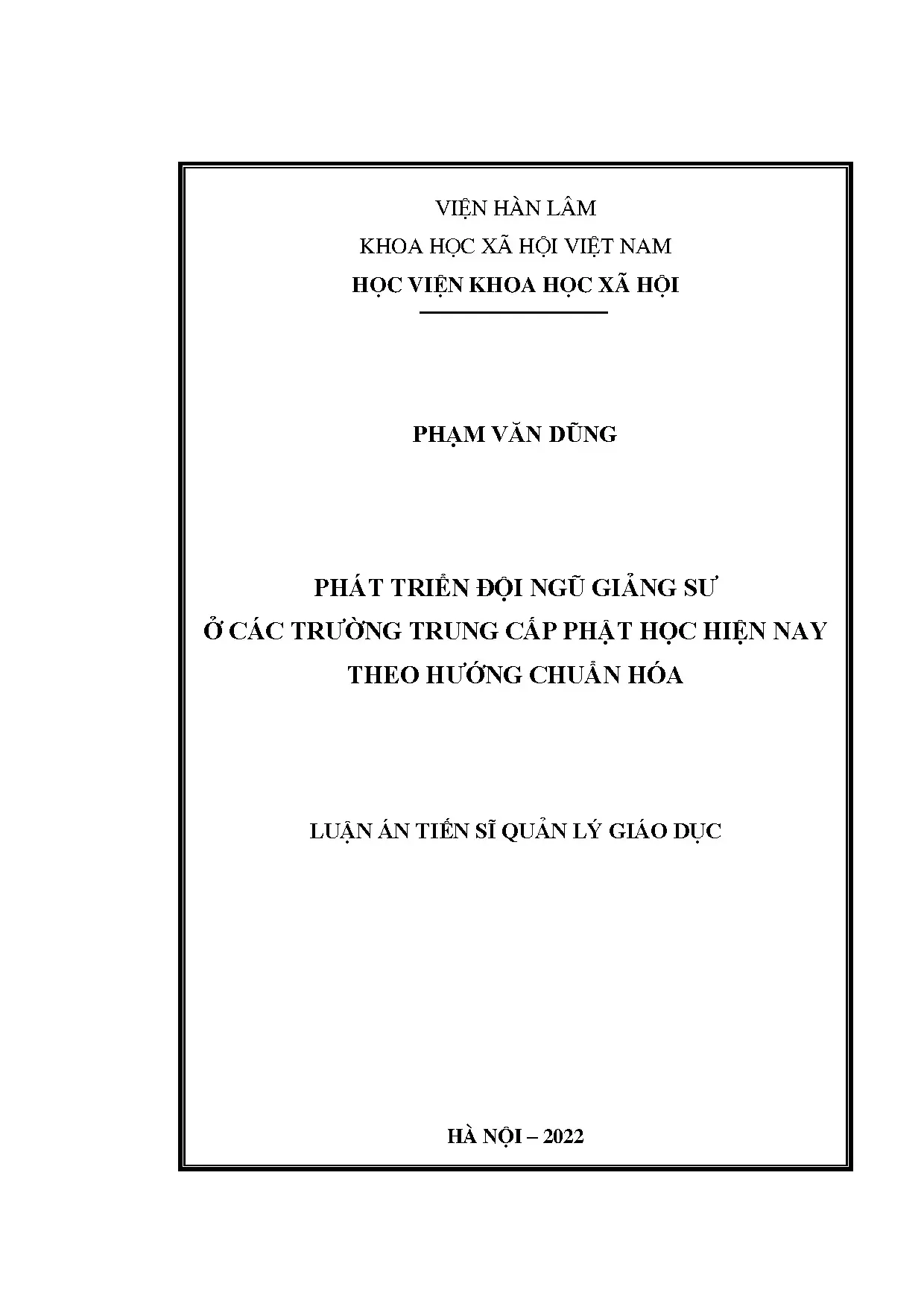 Luận án tiến sĩ phát triển đội ngũ giảng sư ở các trường tru