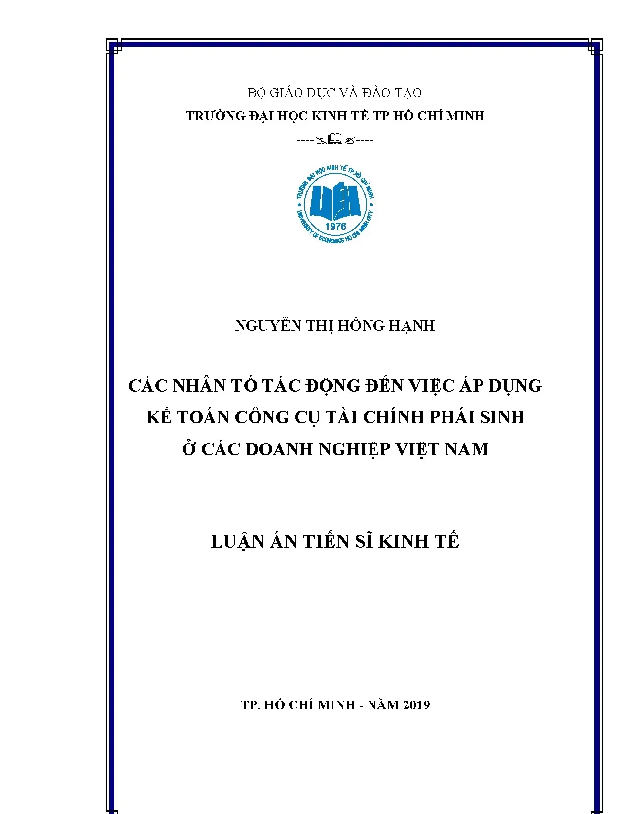 Nhân tố tác động kế toán công cụ tài chính phái sinh