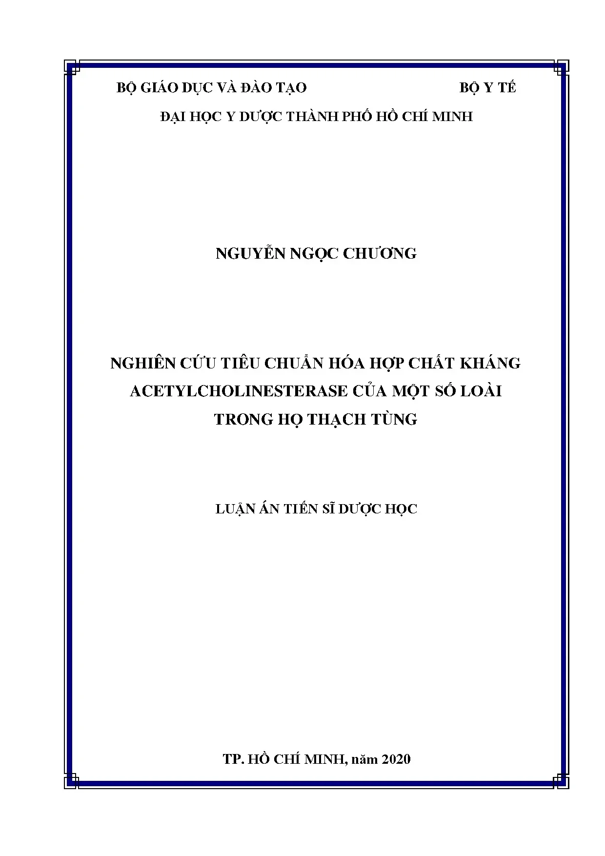 Nghiên cứu tiêu chuẩn hóa hợp chất kháng AChE từ họ thạch tùng