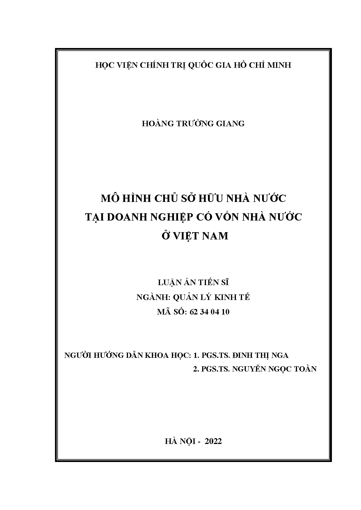 Mô hình chủ sở hữu nhà nước tại doanh nghiệp Việt Nam