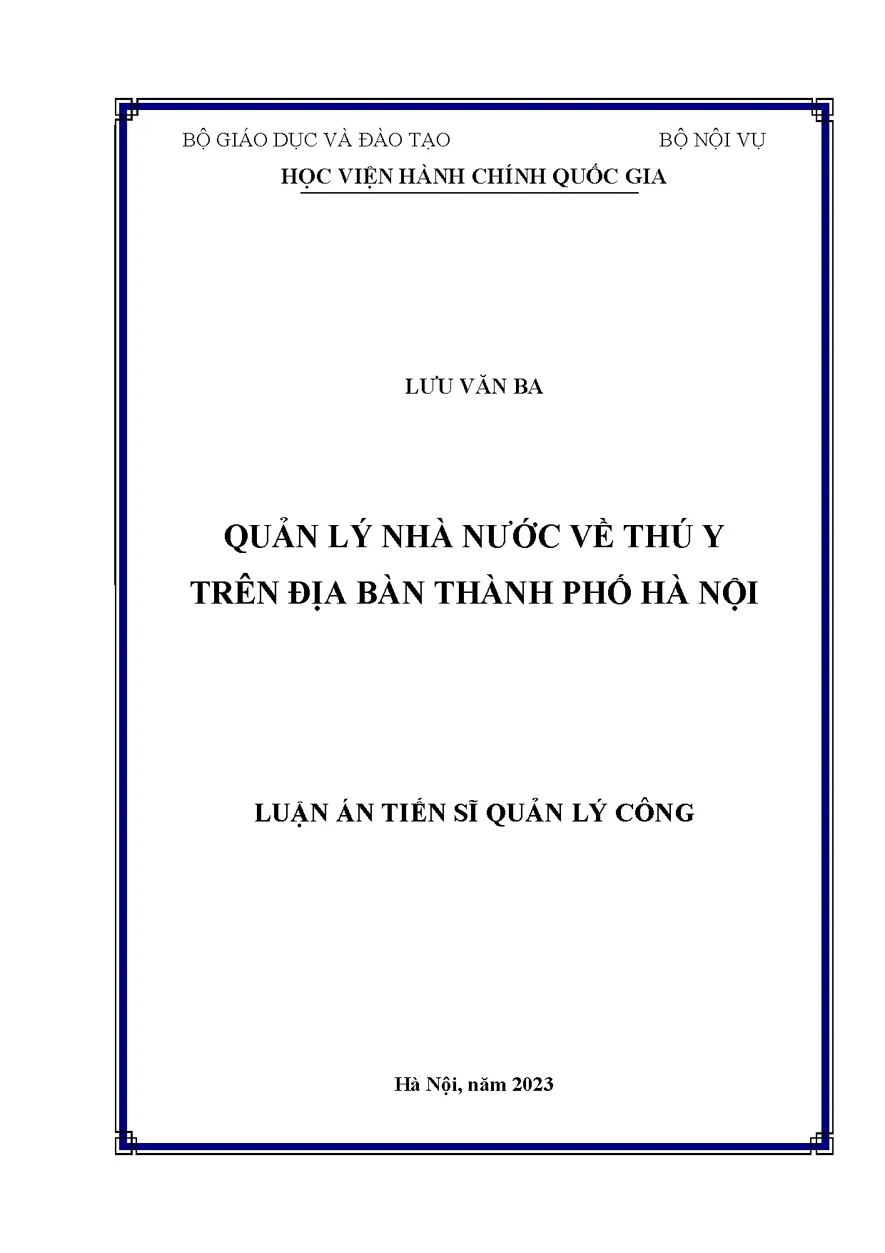 Quản lý nhà nước về thú y tại Hà Nội