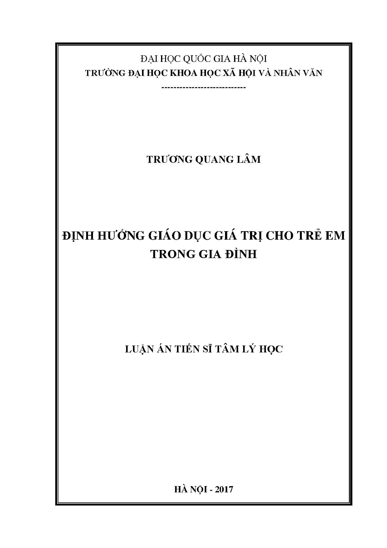 Định hướng giáo dục giá trị cho trẻ em trong gia đình