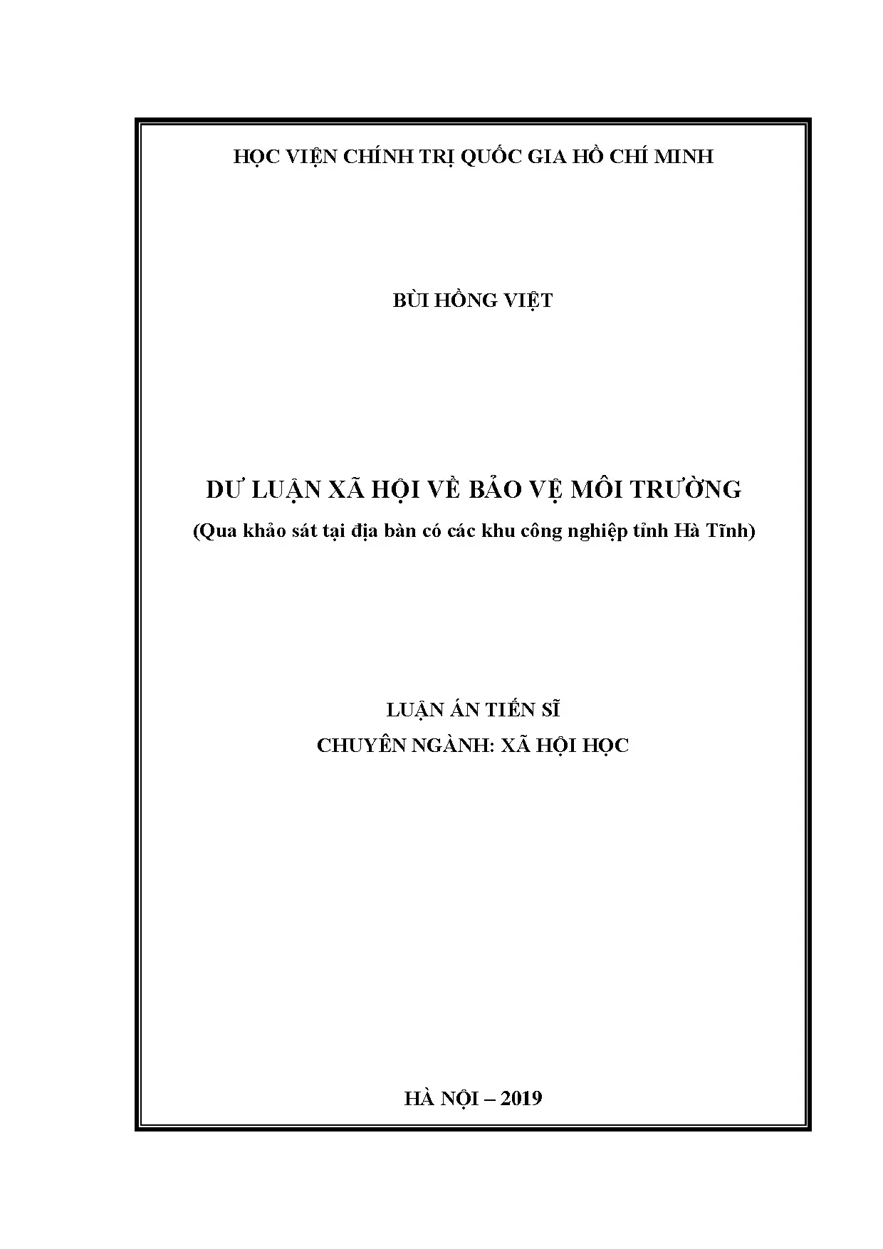Dư luận xã hội về bảo vệ môi trường tại Hà Tĩnh