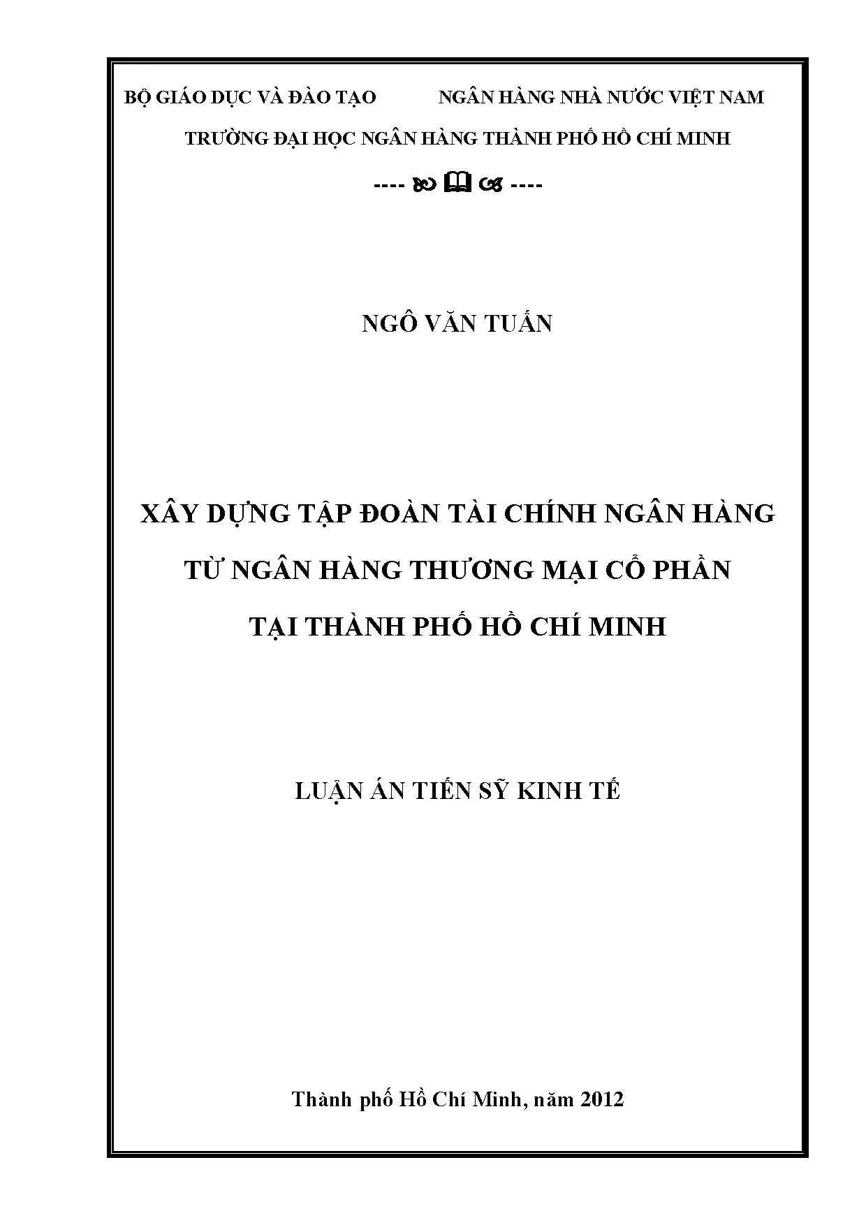 Xây dựng tập đoàn tài chính ngân hàng từ NHTMCP tại TP.HCM
