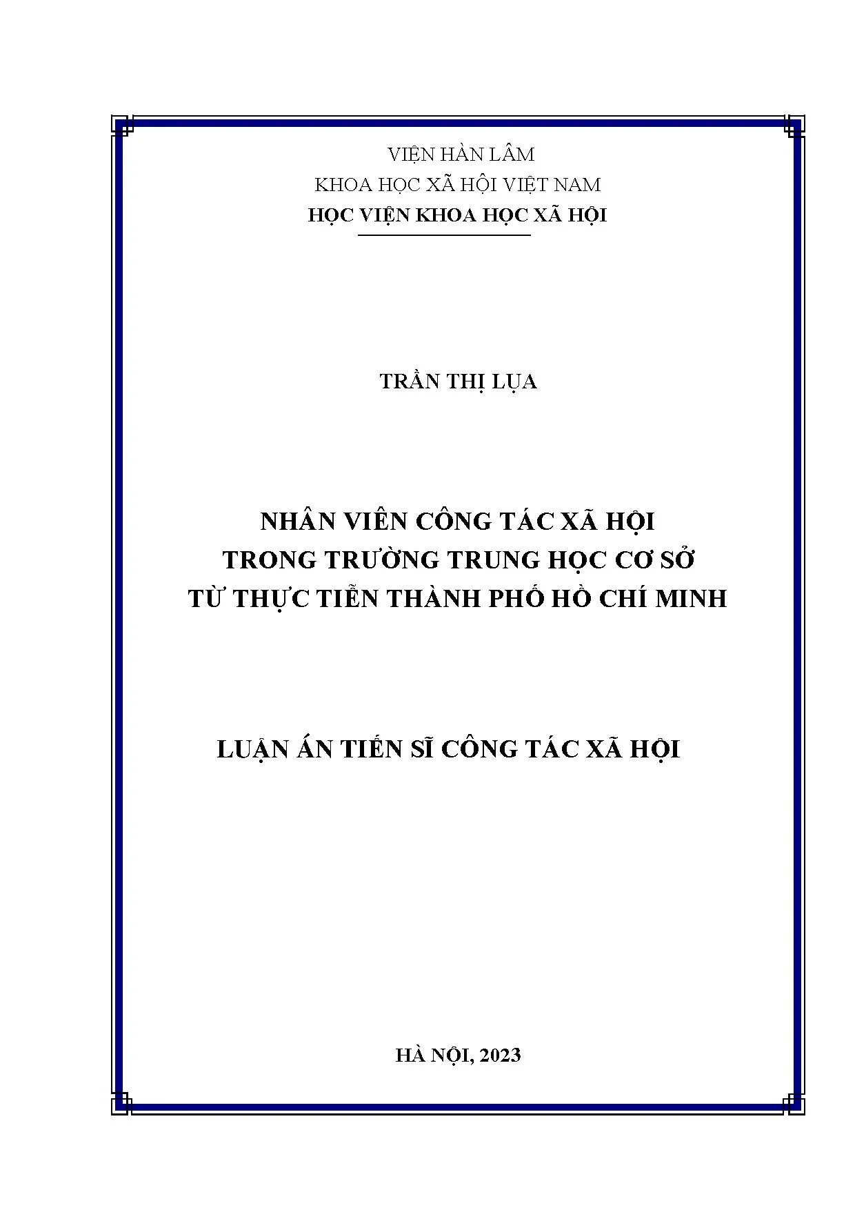 Nhân viên CTXH trong trường THCS từ thực tiễn TP.HCM