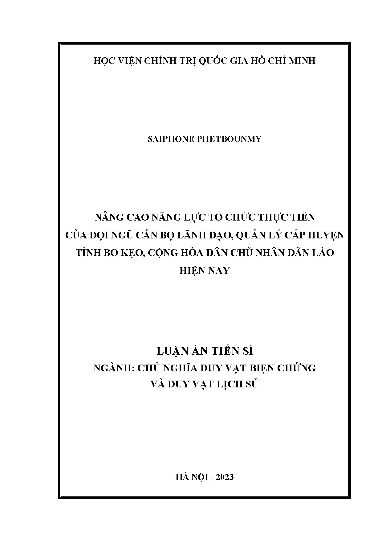 Nâng cao năng lực tổ chức thực tiễn cán bộ lãnh đạo cấp huyện