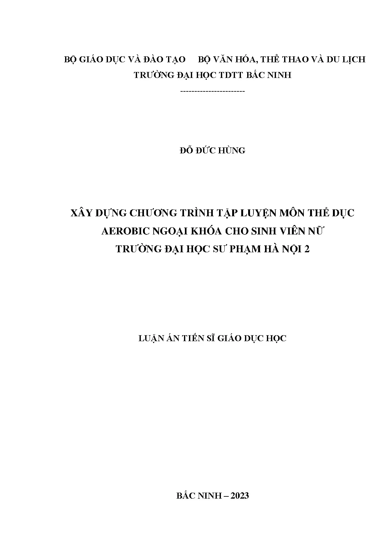 Chương trình Aerobic ngoại khóa cho sinh viên nữ ĐH Sư phạm HN 2