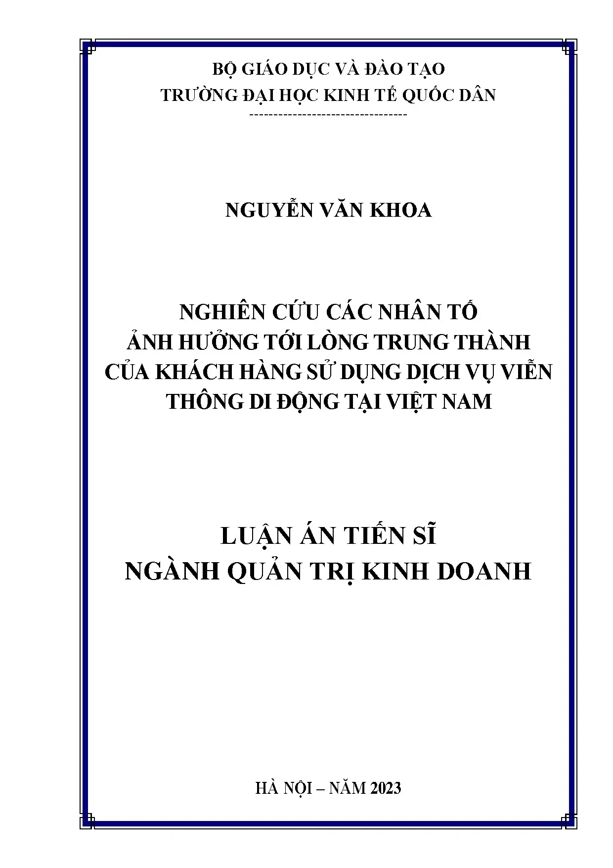 Nhân tố ảnh hưởng lòng trung thành KH viễn thông di động VN
