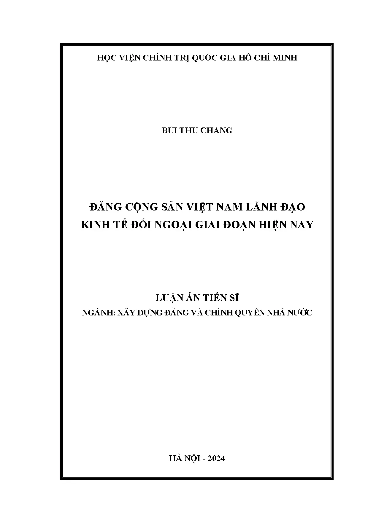 Đảng Cộng sản Việt Nam lãnh đạo kinh tế đối ngoại hiện nay