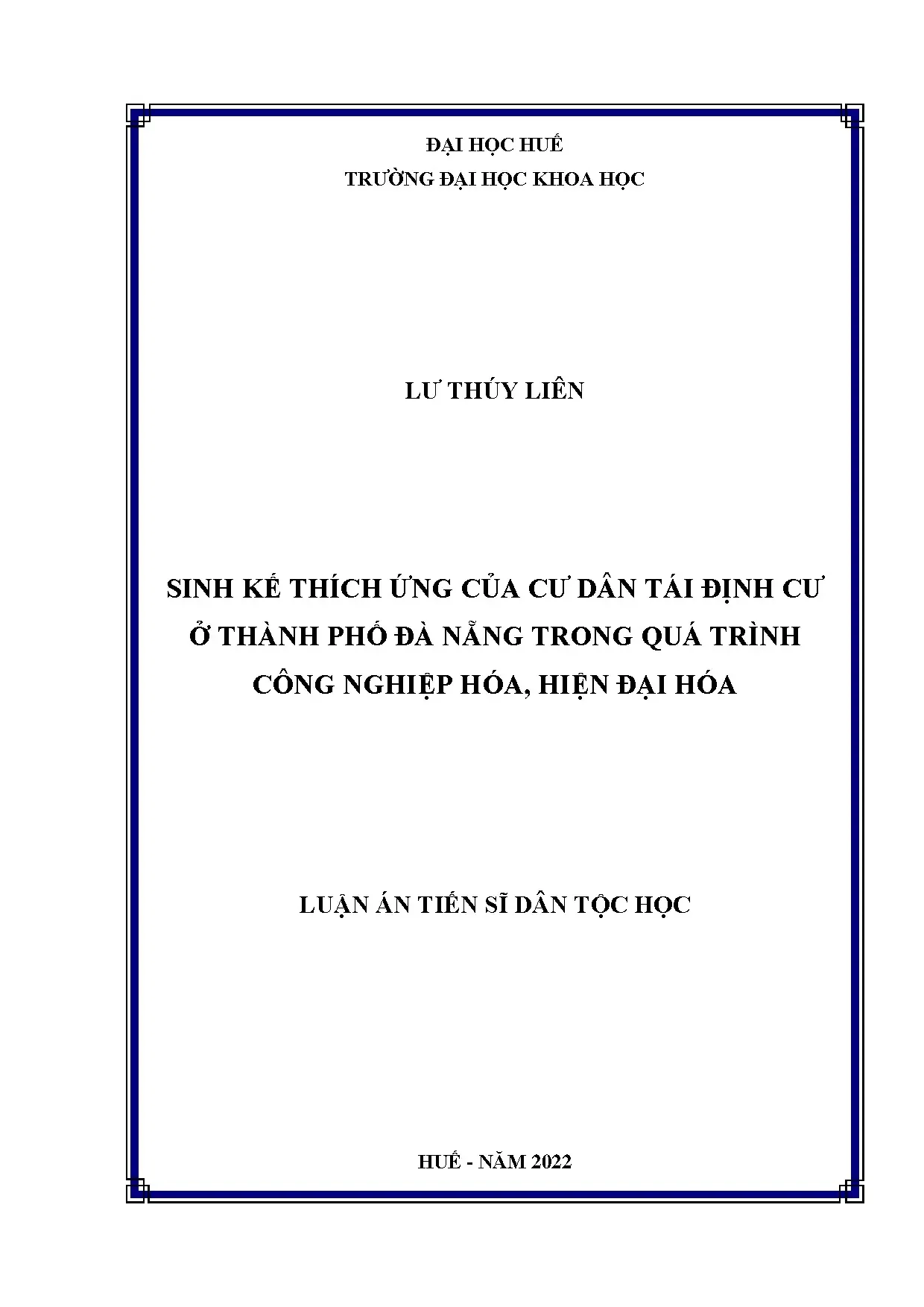 Thích ứng cư dân tái định cư Đà Nẵng CNH, HĐH
