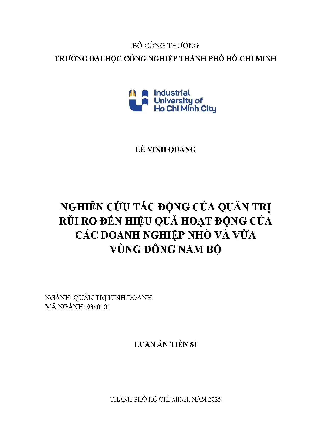 Quản trị rủi ro và hiệu quả DNNVV vùng Đông Nam Bộ