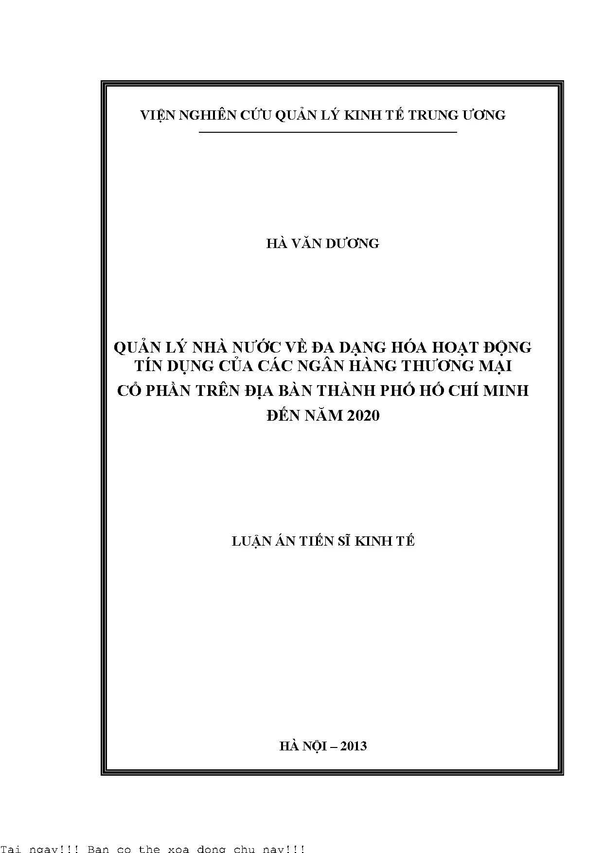 Quản lý nhà nước về đa dạng hóa hoạt động tín dụng của các n