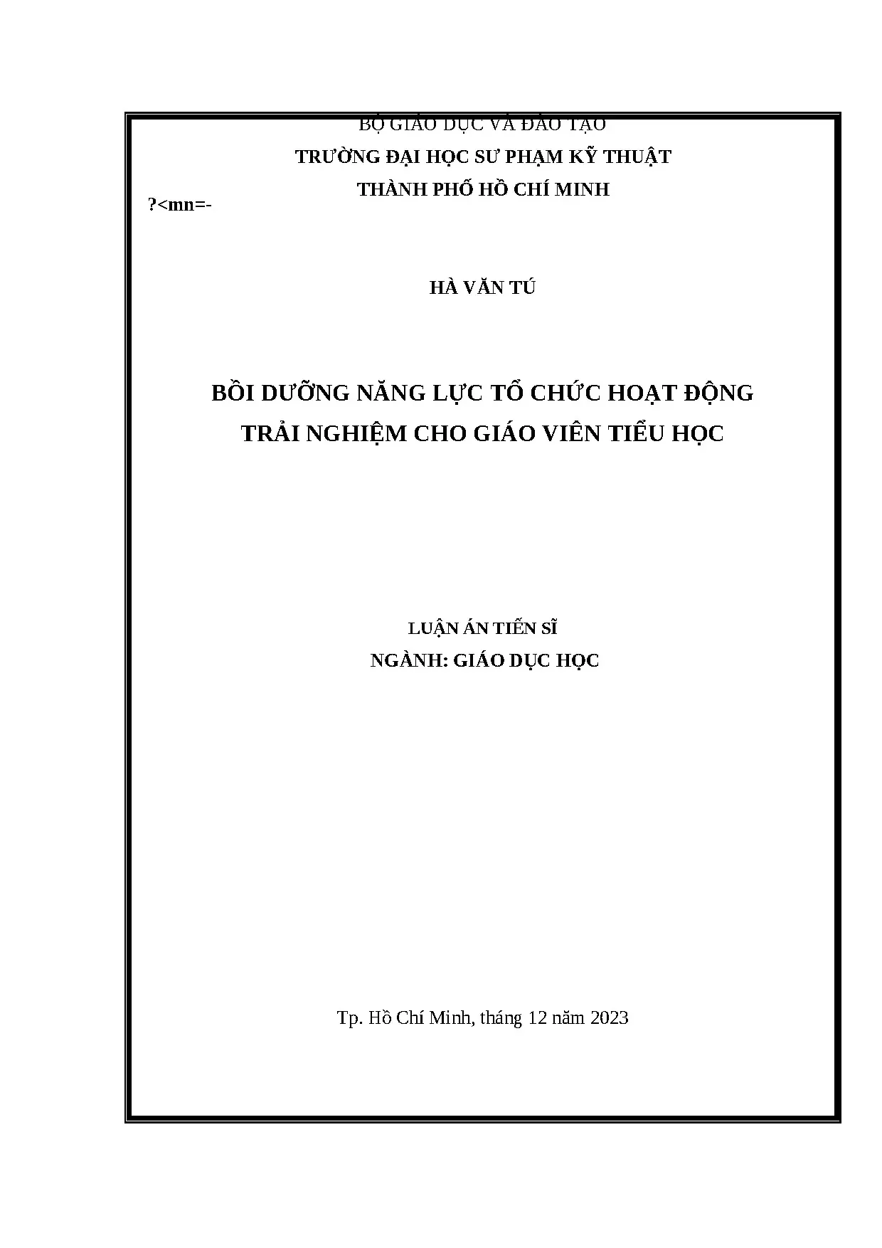 Bồi dưỡng năng lực tổ chức hoạt động trải nghiệm tiểu học