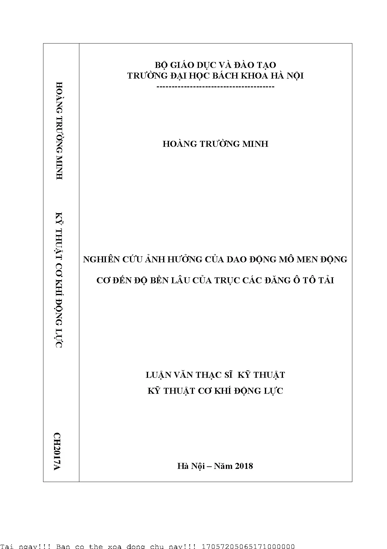 Nghiên cứu ảnh hưởng dao động mô men động cơ đến độ bền lâu trục các đăng ô tô tải
