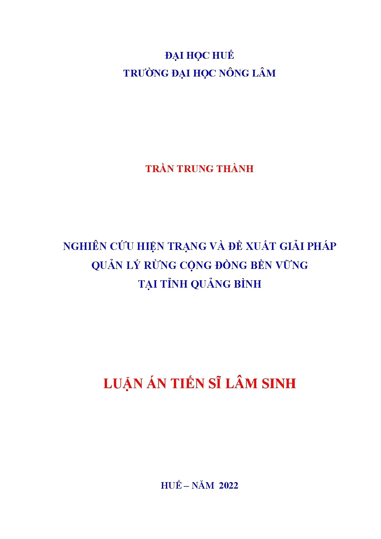 Quản lý rừng cộng đồng bền vững tại Quảng Bình