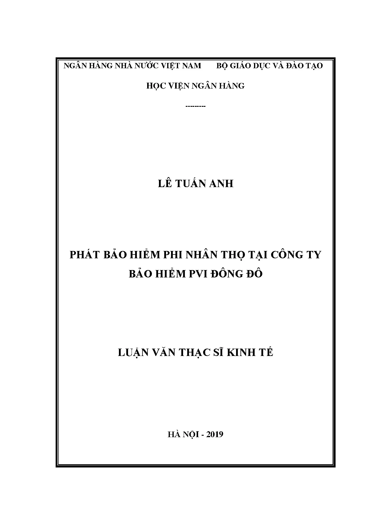 Phát triển bảo hiểm phi nhân thọ tại PVI Đông Đô