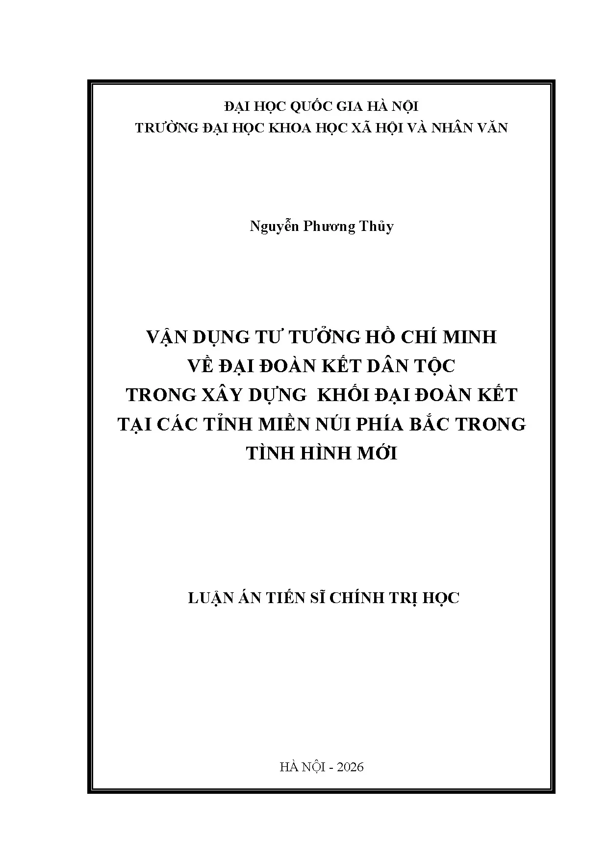 Vận dụng tư tưởng Hồ Chí Minh về đại đoàn kết dân tộc