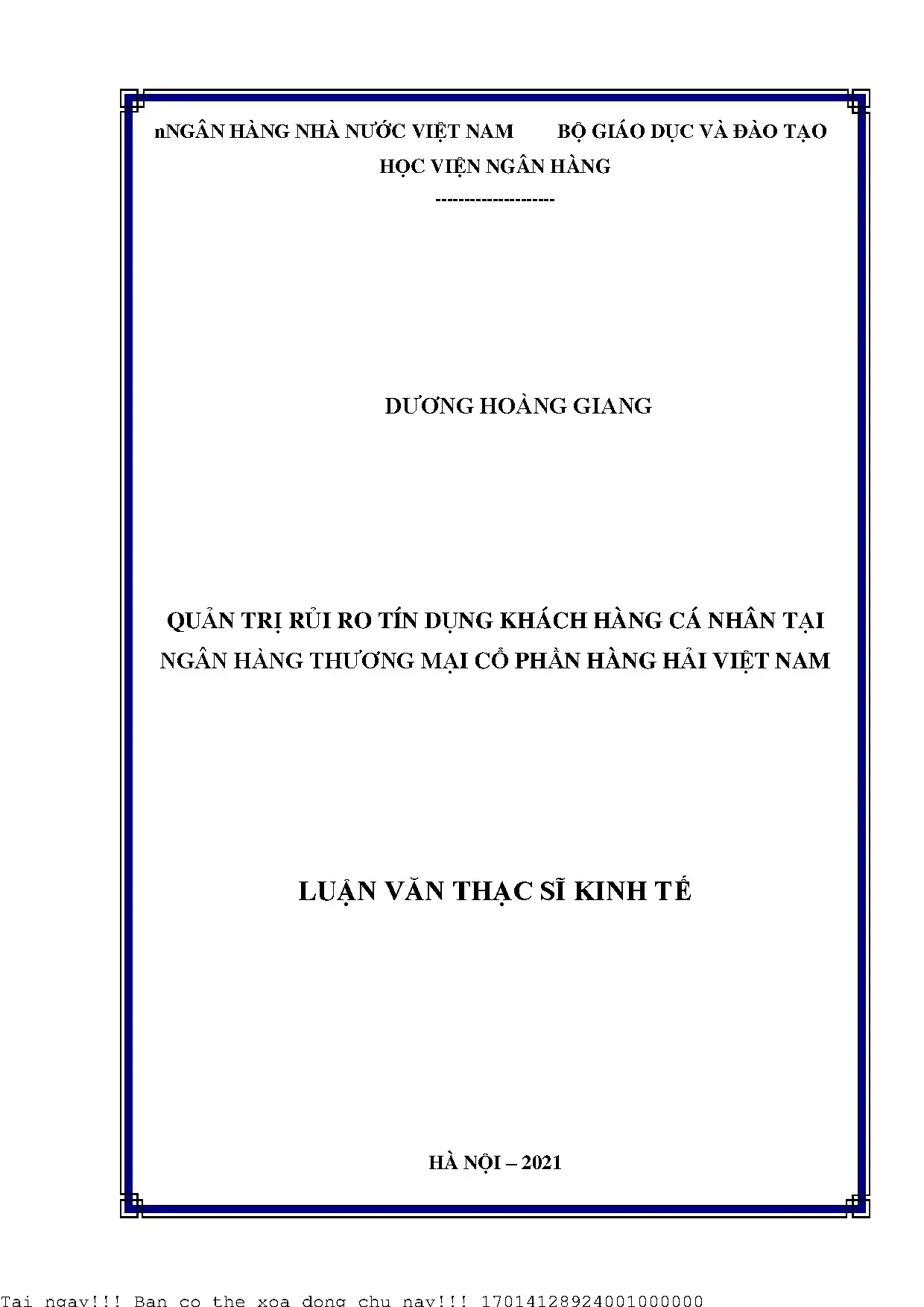 Quản trị rủi ro tín dụng khách hàng cá nhân tại ngân hàng