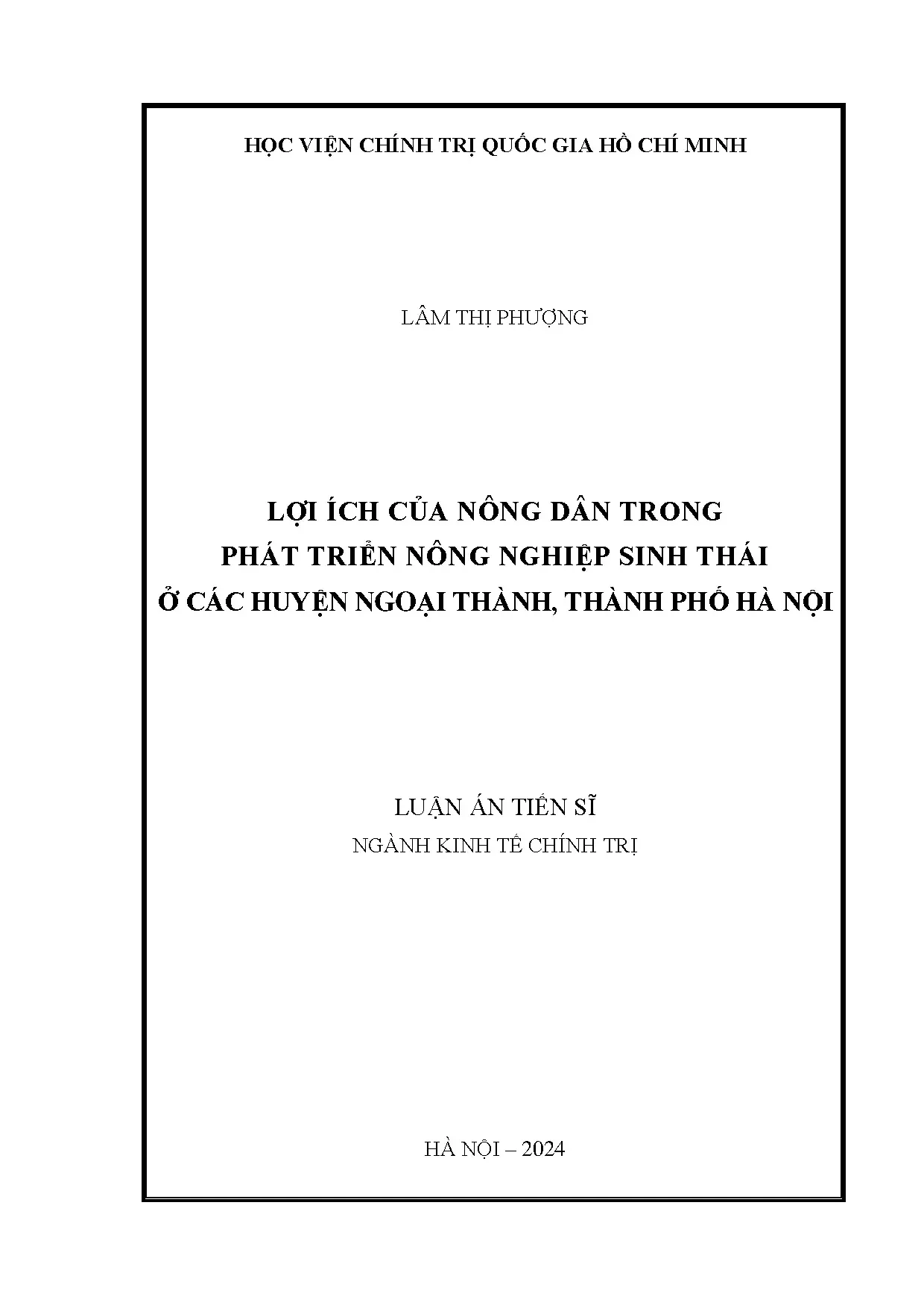 Lợi ích của nông dân trong phát triển nông nghiệp sinh thái