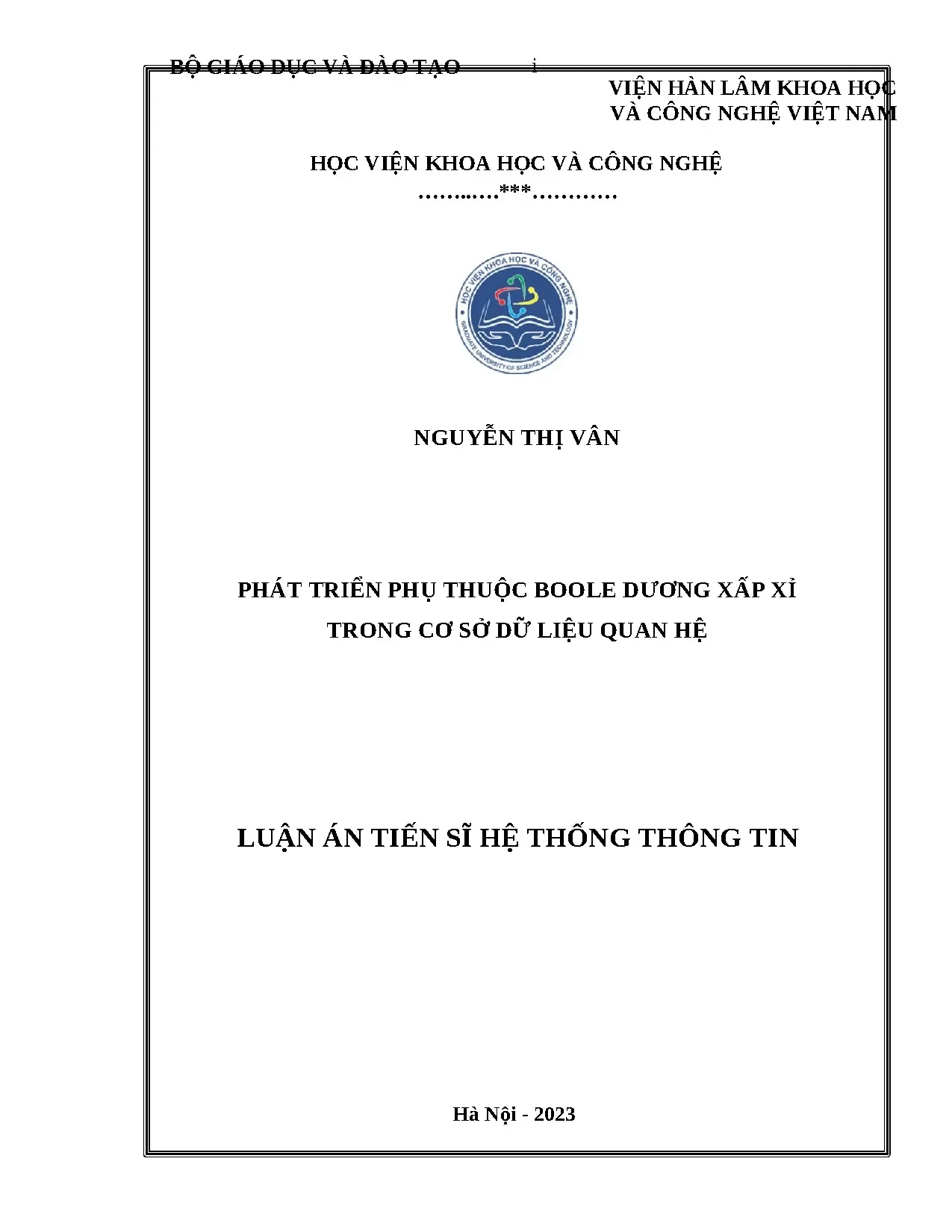 Phụ thuộc Boole Dương Xấp Xỉ trong CSDL Quan Hệ