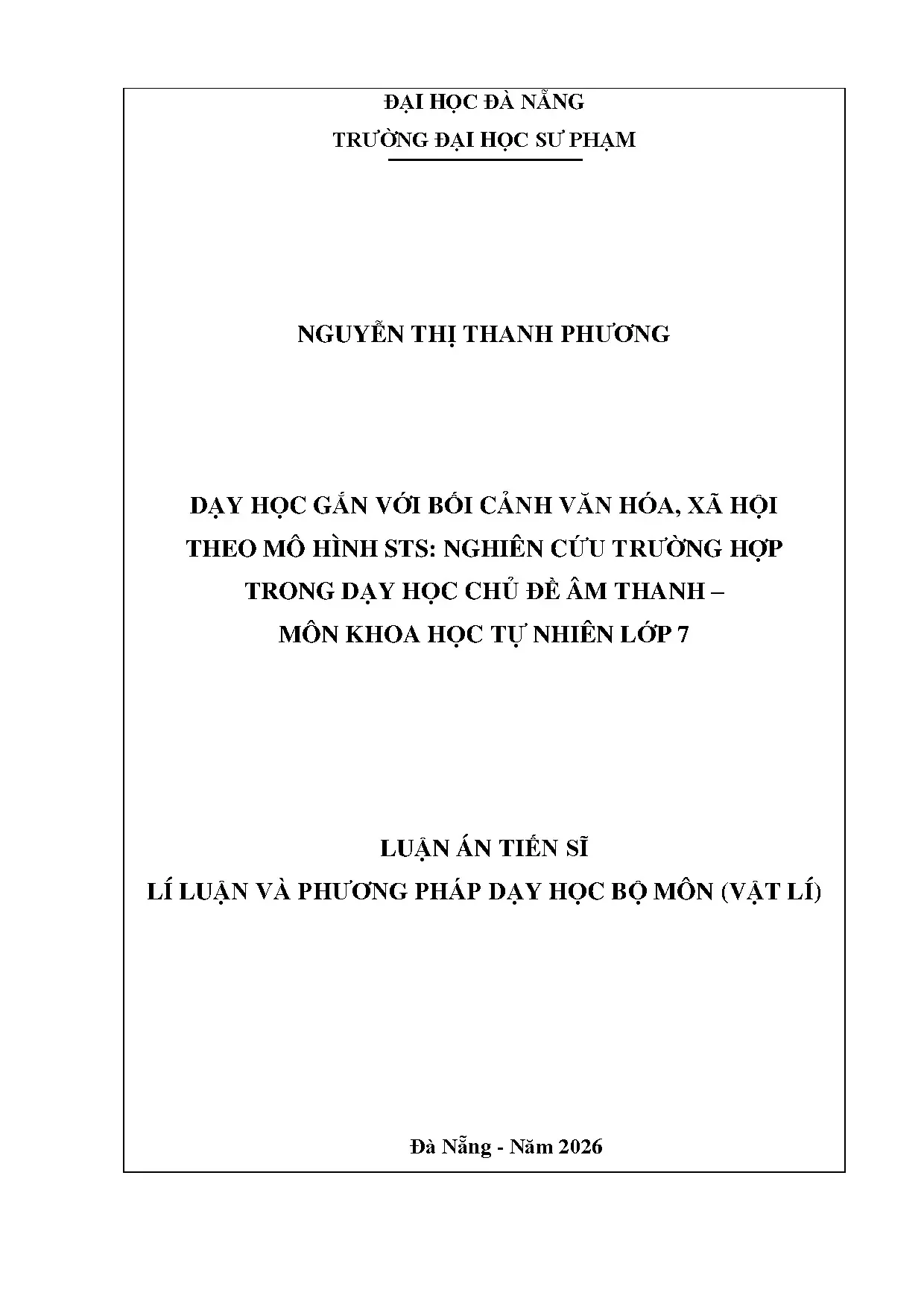 Dạy học gắn với bối cảnh văn hóa xã hội theo mô hình STS