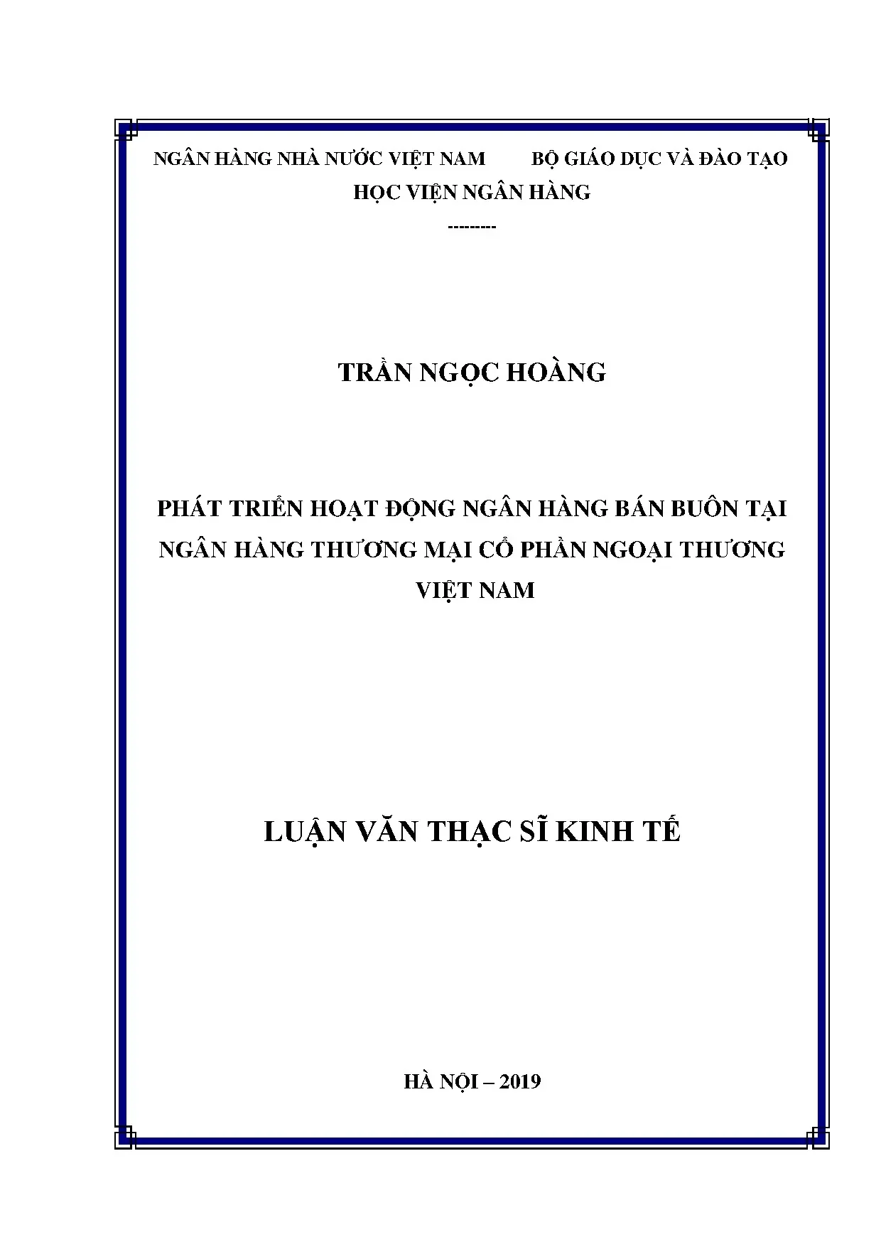 Phát triển ngân hàng bán buôn tại Vietcombank