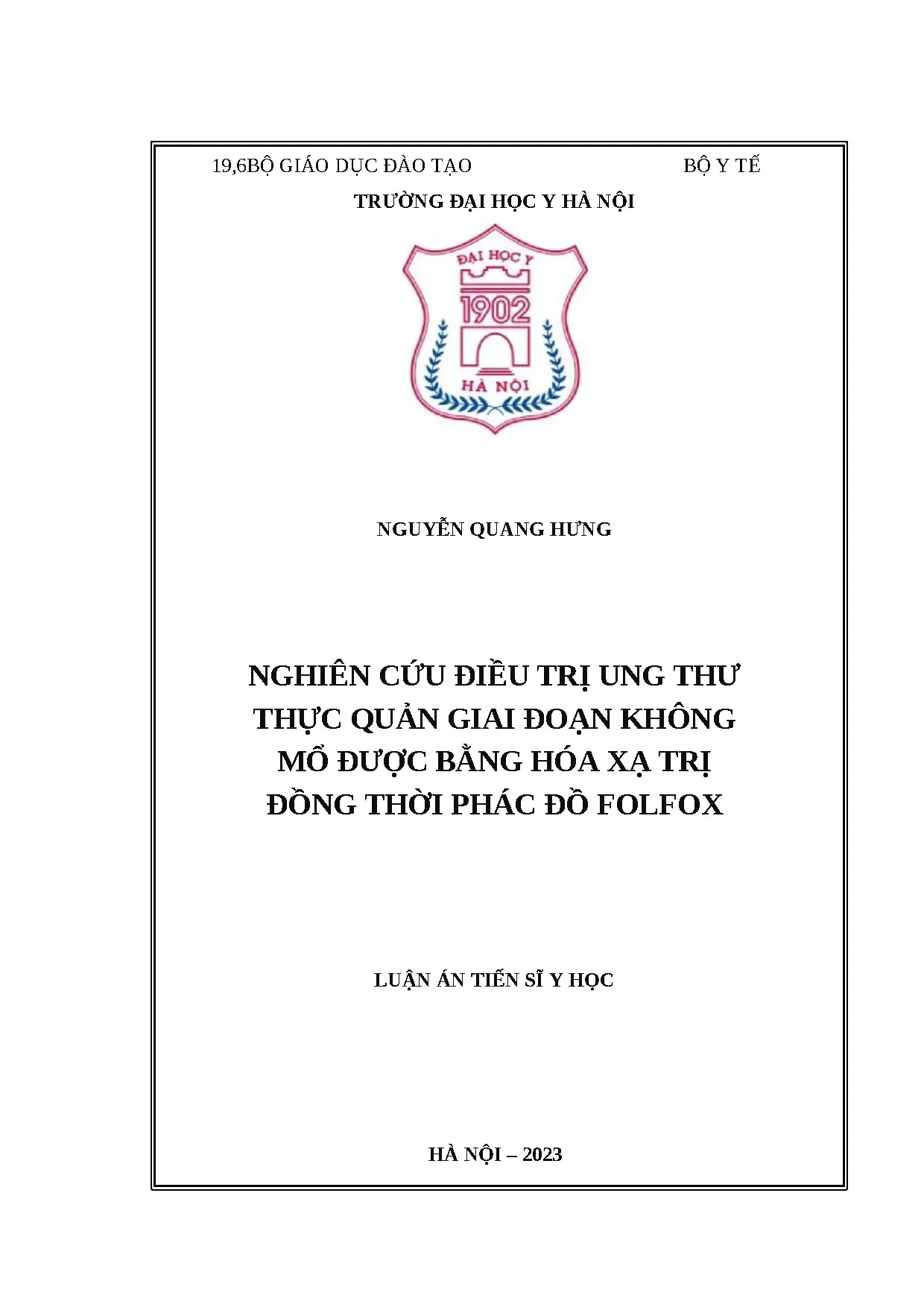 Điều trị ung thư thực quản không mổ được bằng hóa xạ trị