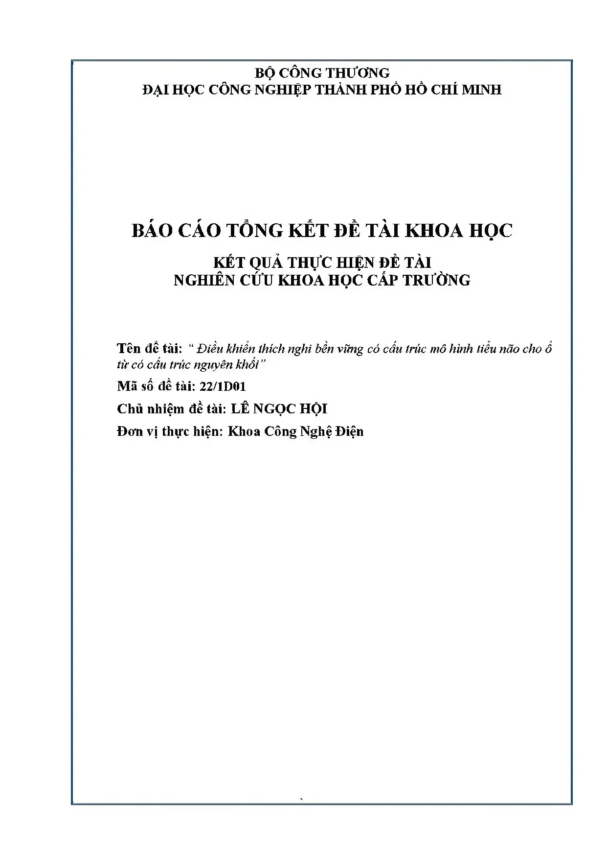 Điều khiển thích nghi bền vững cho ổ từ cấu trúc nguyên khối