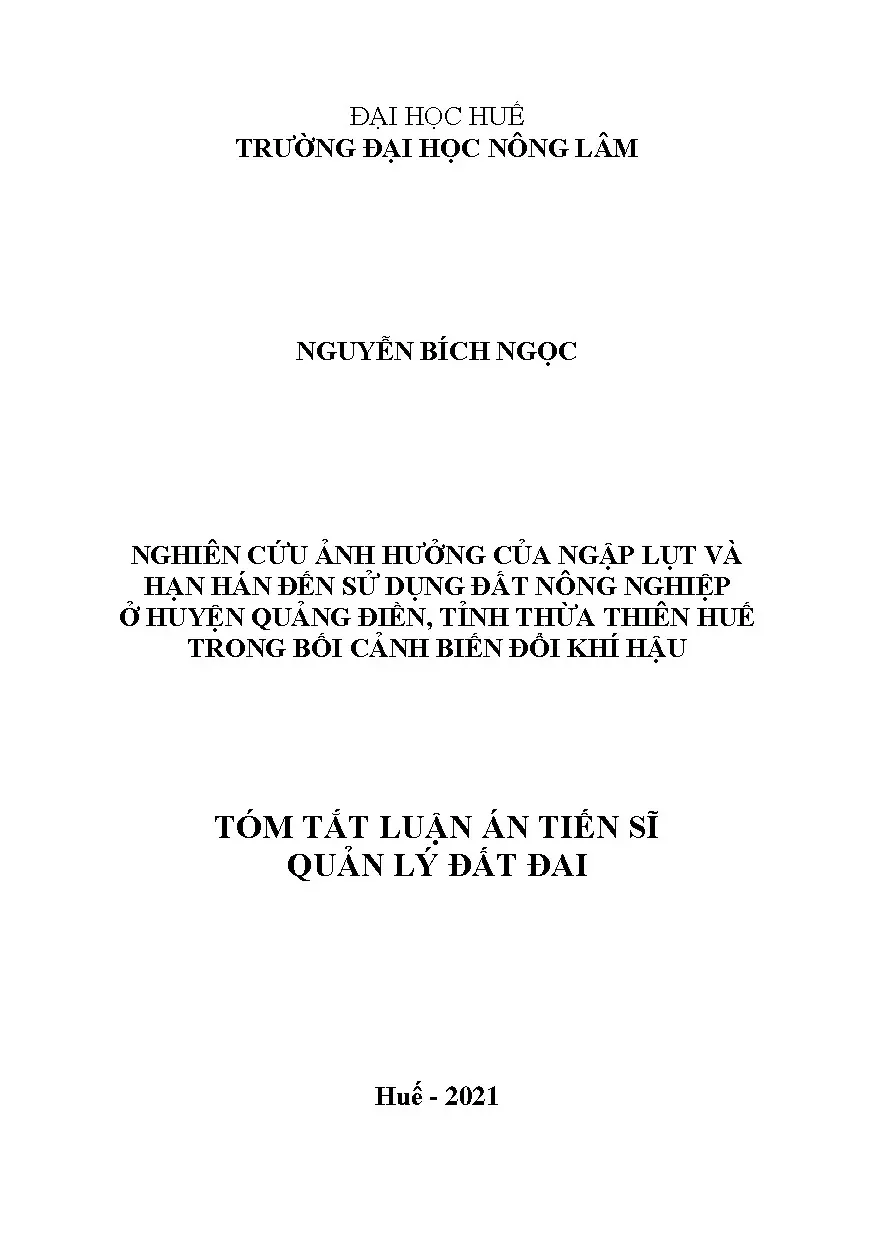 Ảnh hưởng ngập lụt, hạn hán đến nông nghiệp Quảng Điền
