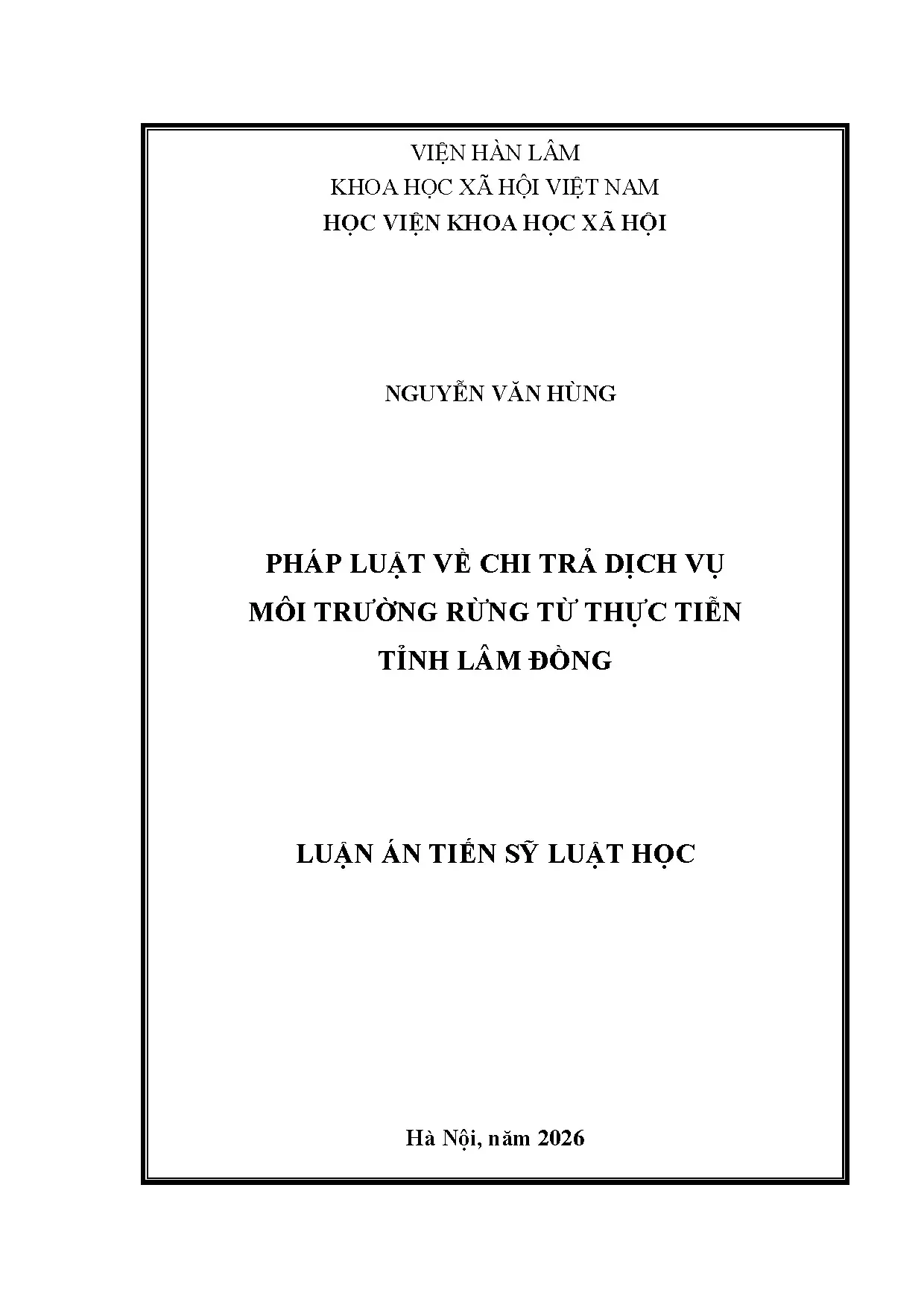 Pháp luật Chi trả DVMTR: Thực trạng và Giải pháp hoàn thiện