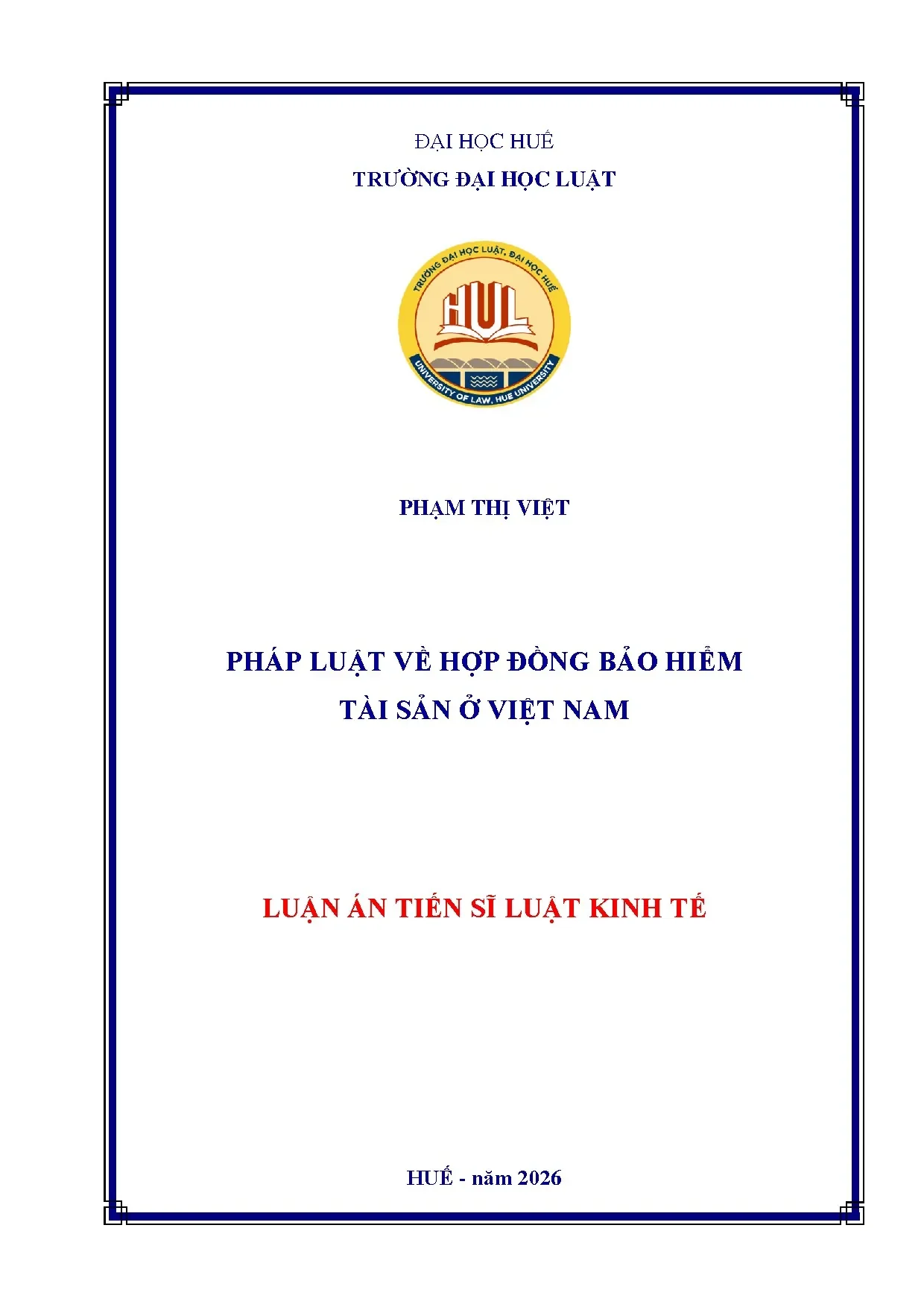 Luật hợp đồng bảo hiểm tài sản Việt Nam - Luận án TS