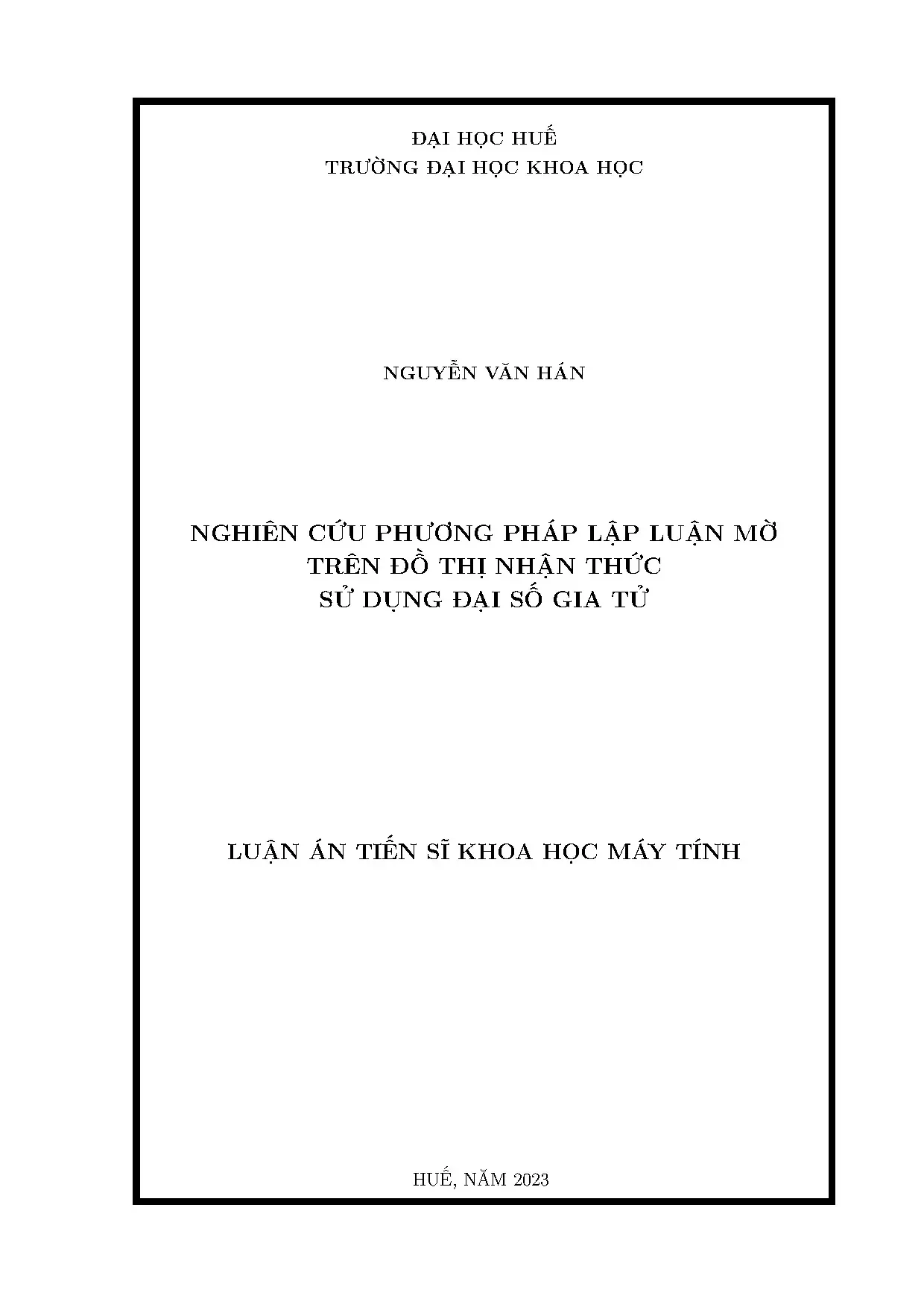 Nghiên cứu phương pháp lập luận mờ trên đồ thị nhận thức