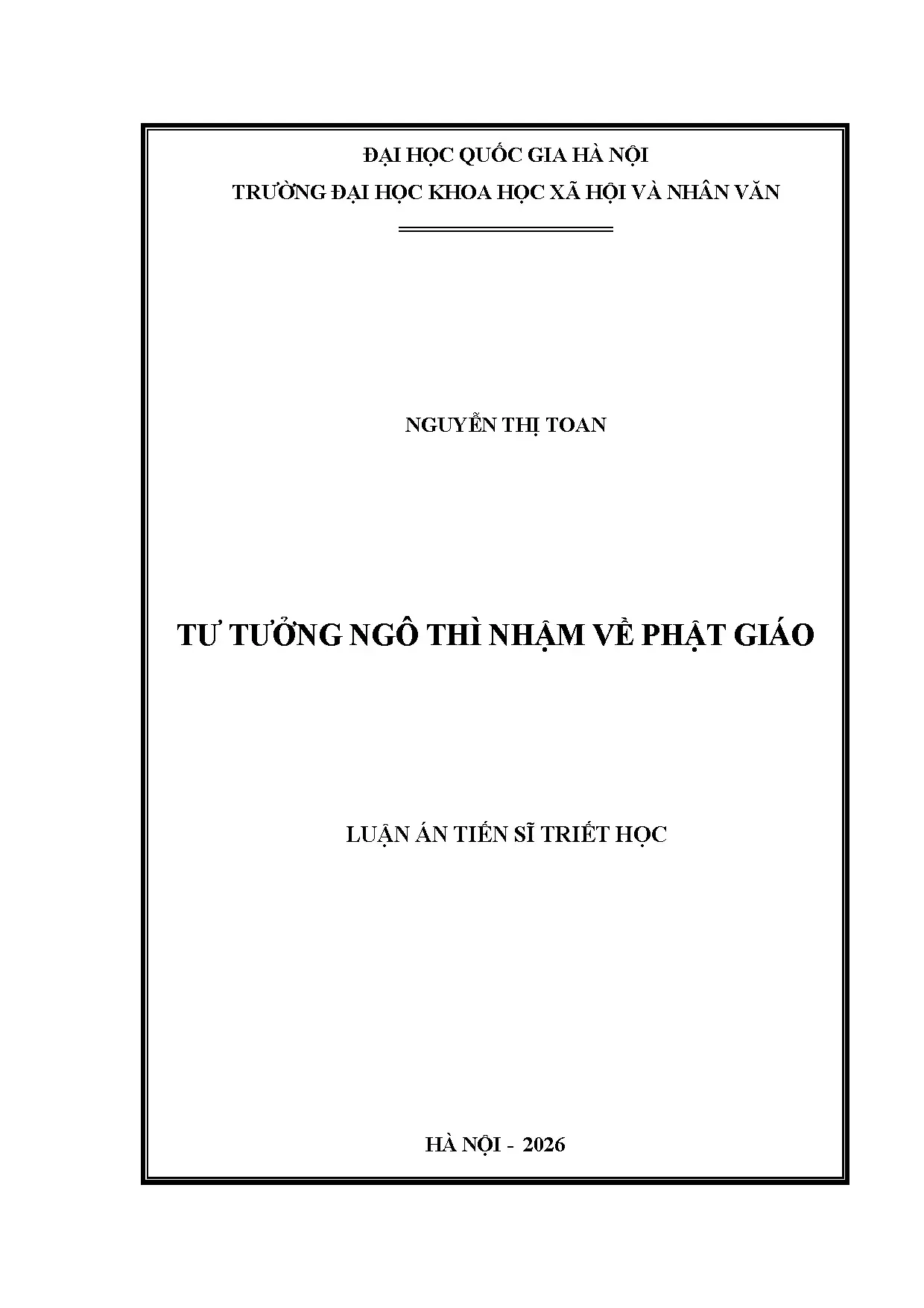 Tư tưởng Ngô Thì Nhậm về Phật giáo