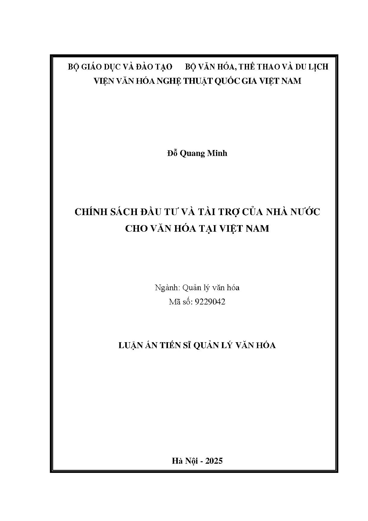 Chính sách đầu tư, tài trợ nhà nước cho văn hóa Việt Nam