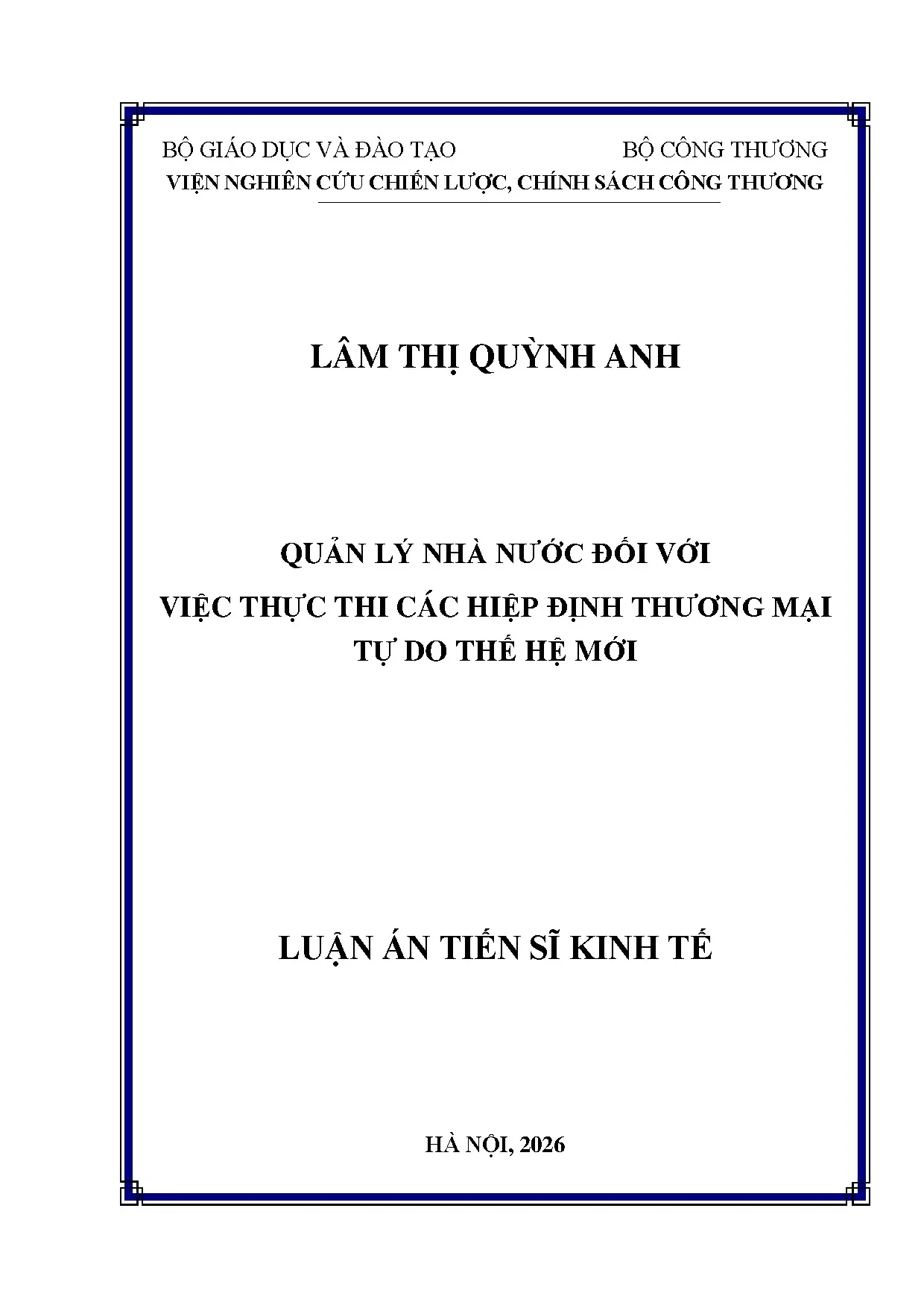 Quản lý nhà nước với hiệp định thương mại tự do thế hệ mới