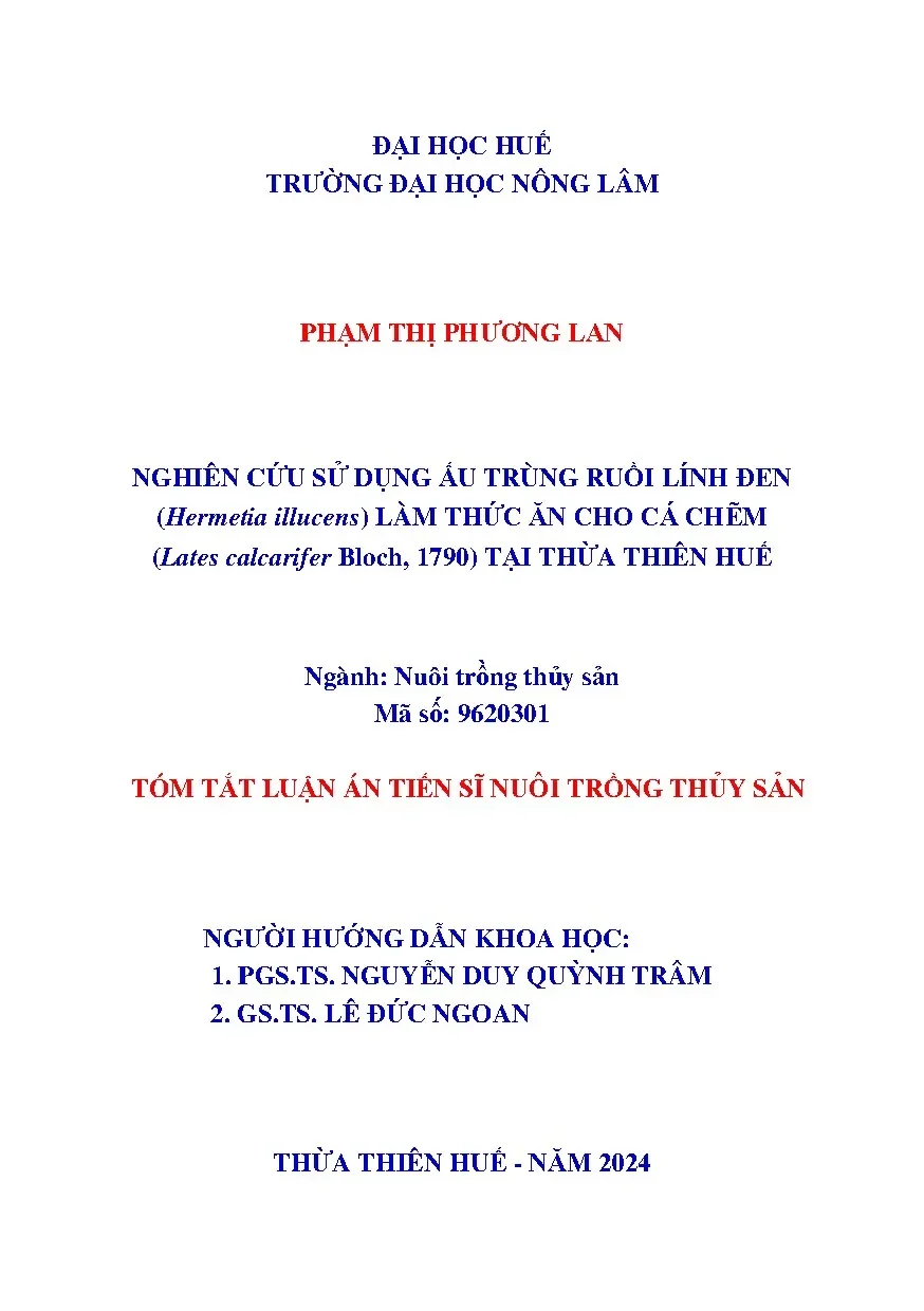 Ấu trùng ruồi lính đen làm thức ăn cho cá chẽm