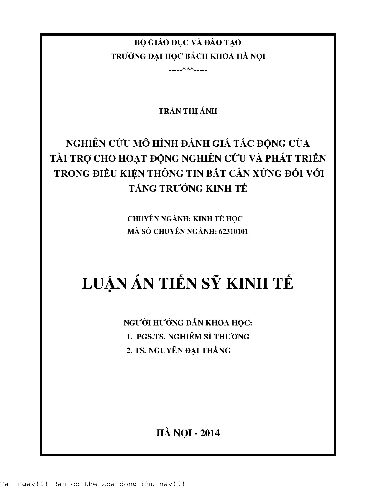 Đánh giá tác động tài trợ nghiên cứu và phát triển đến tăng trưởng kinh tế