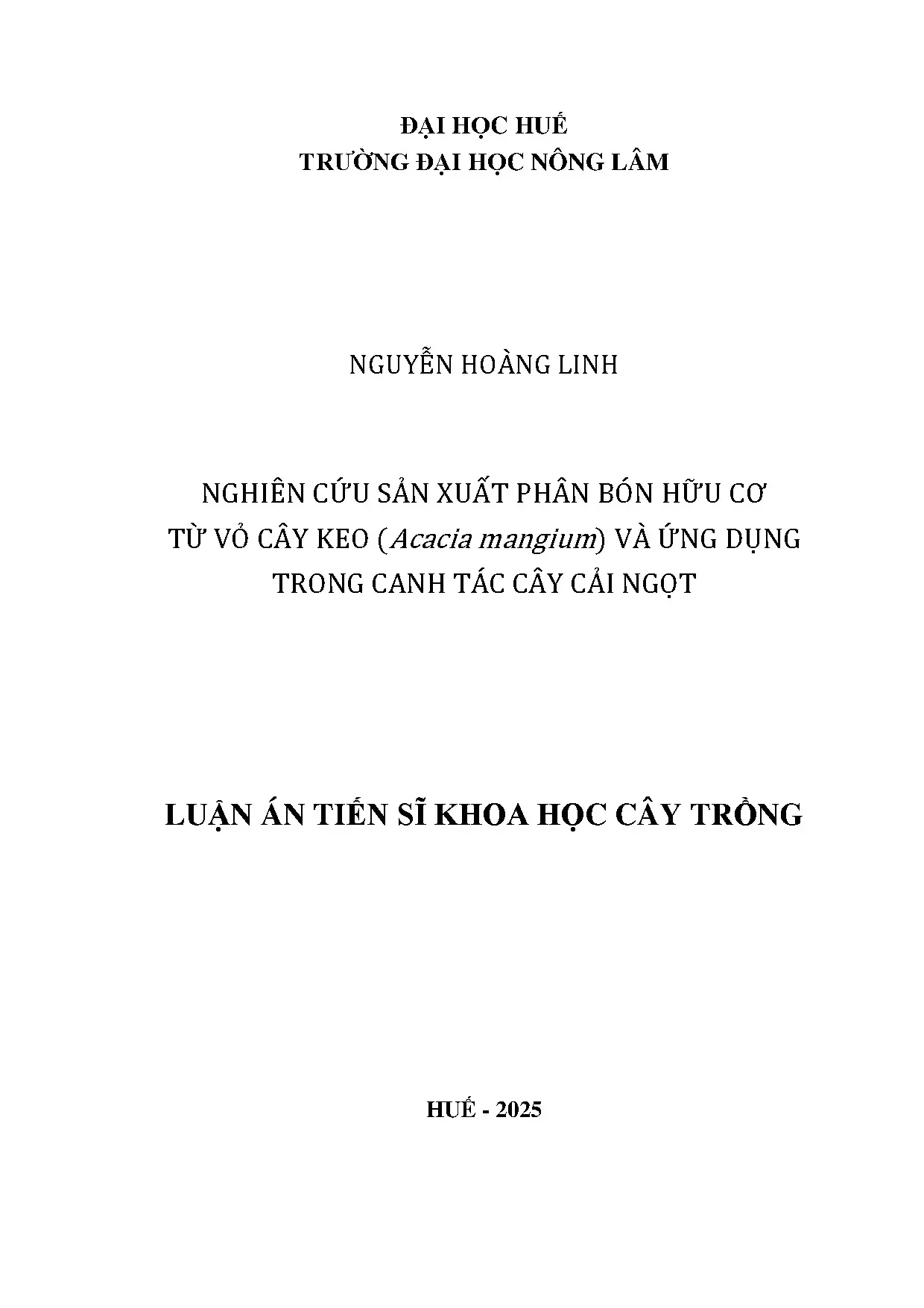 Phân bón hữu cơ từ vỏ keo: Nghiên cứu và ứng dụng