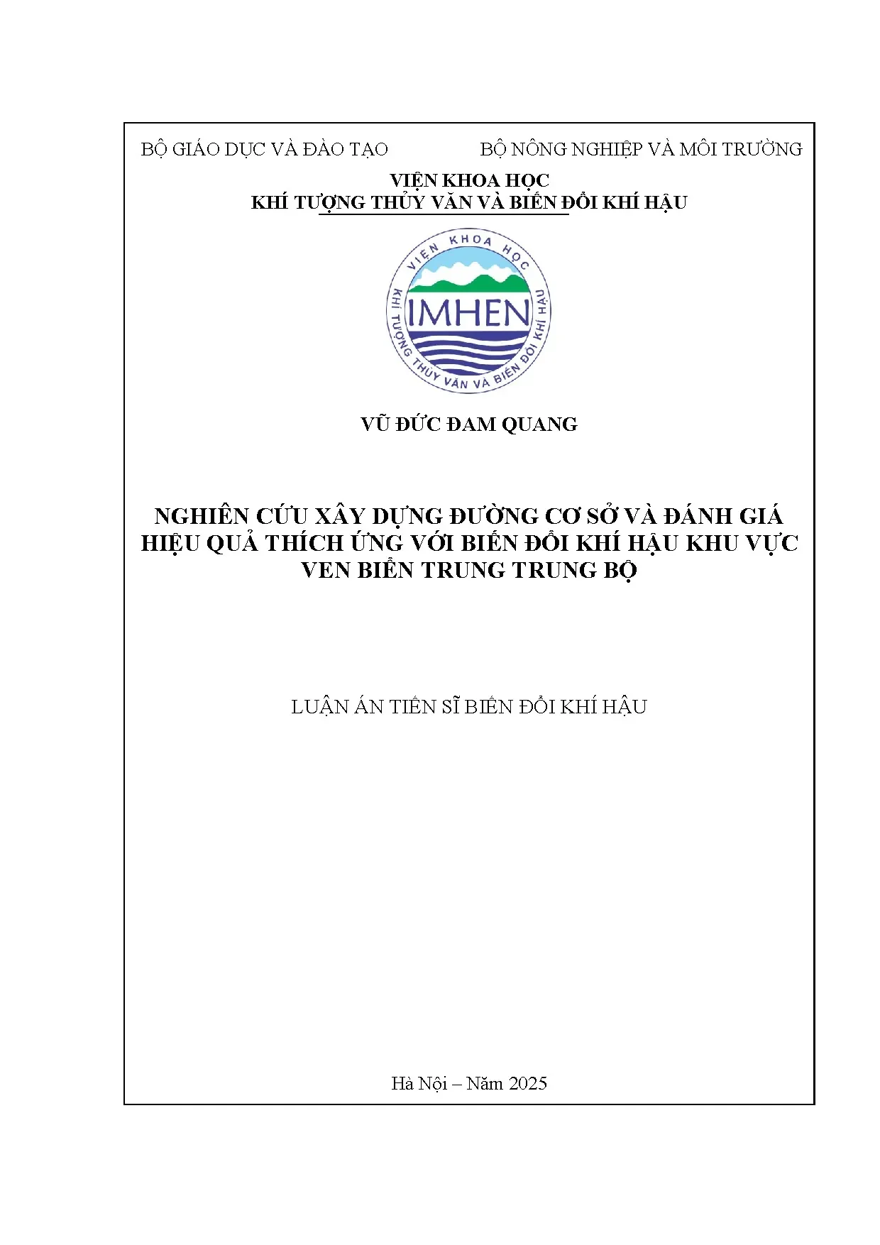 Đường cơ sở & Hiệu quả thích ứng BĐKH ven biển Trung Trung Bộ