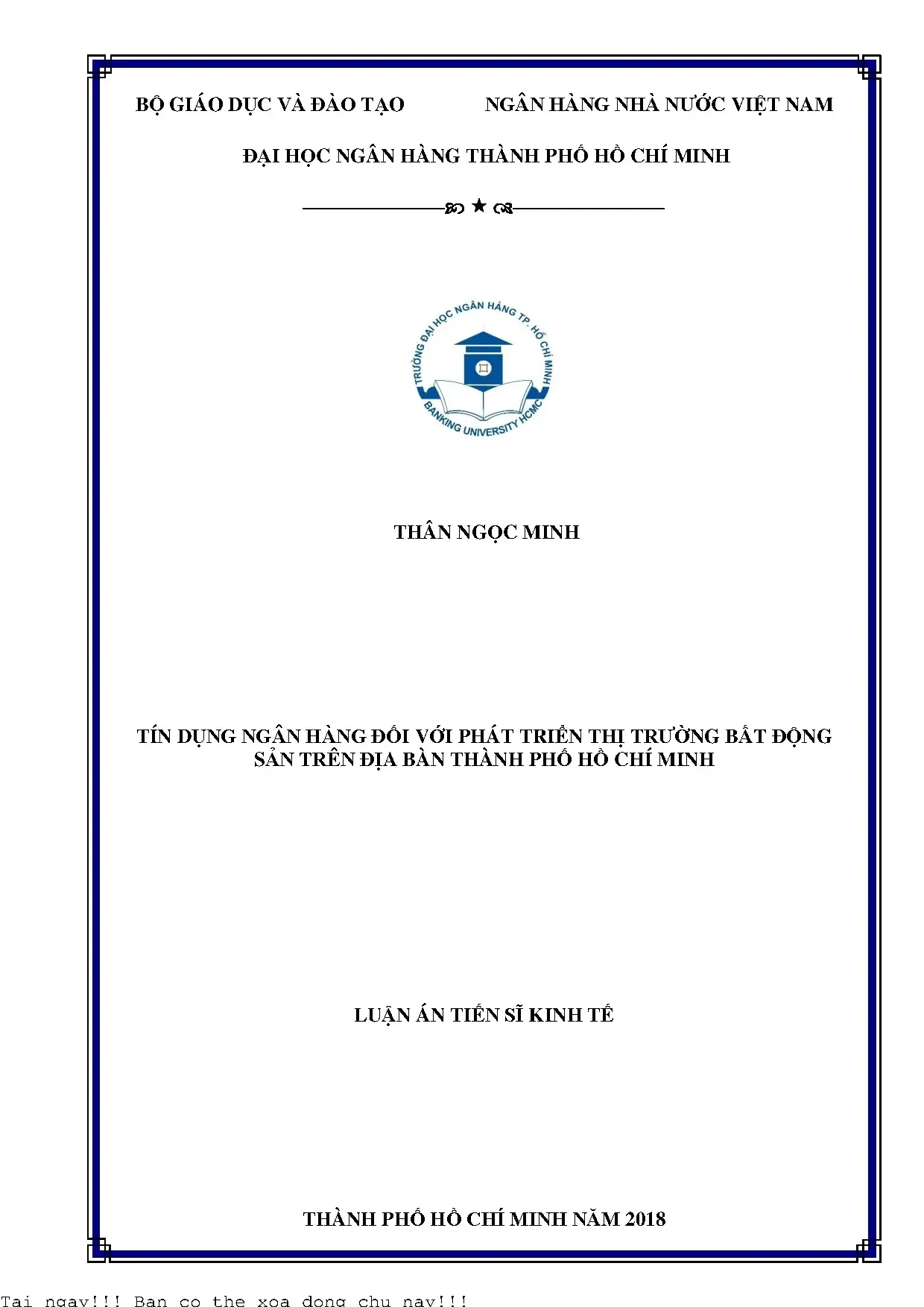 Tín dụng ngân hàng và phát triển thị trường bất động sản tại TP.HCM