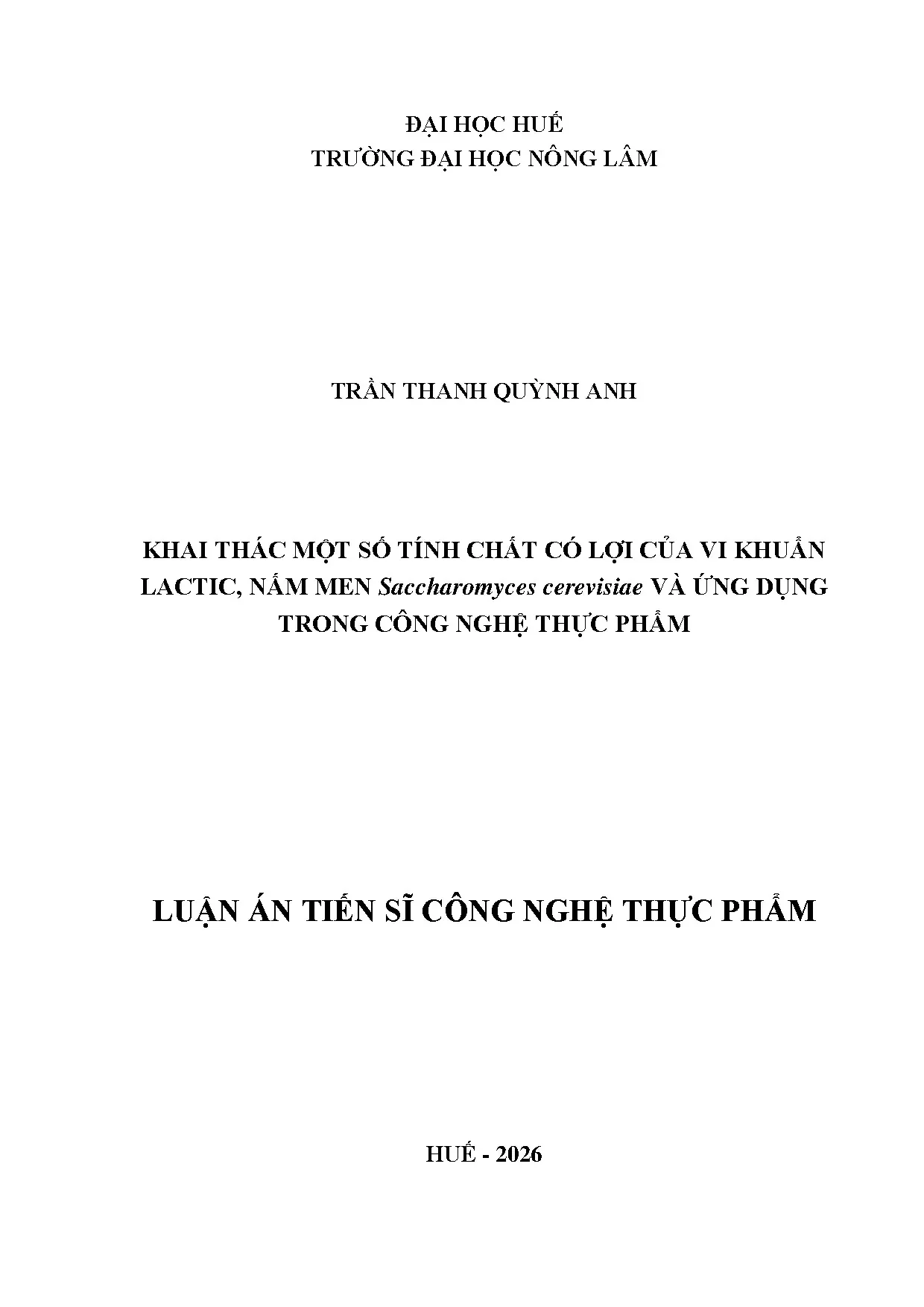 Vi khuẩn Lactic & Nấm men: Ứng dụng Công nghệ Thực phẩm