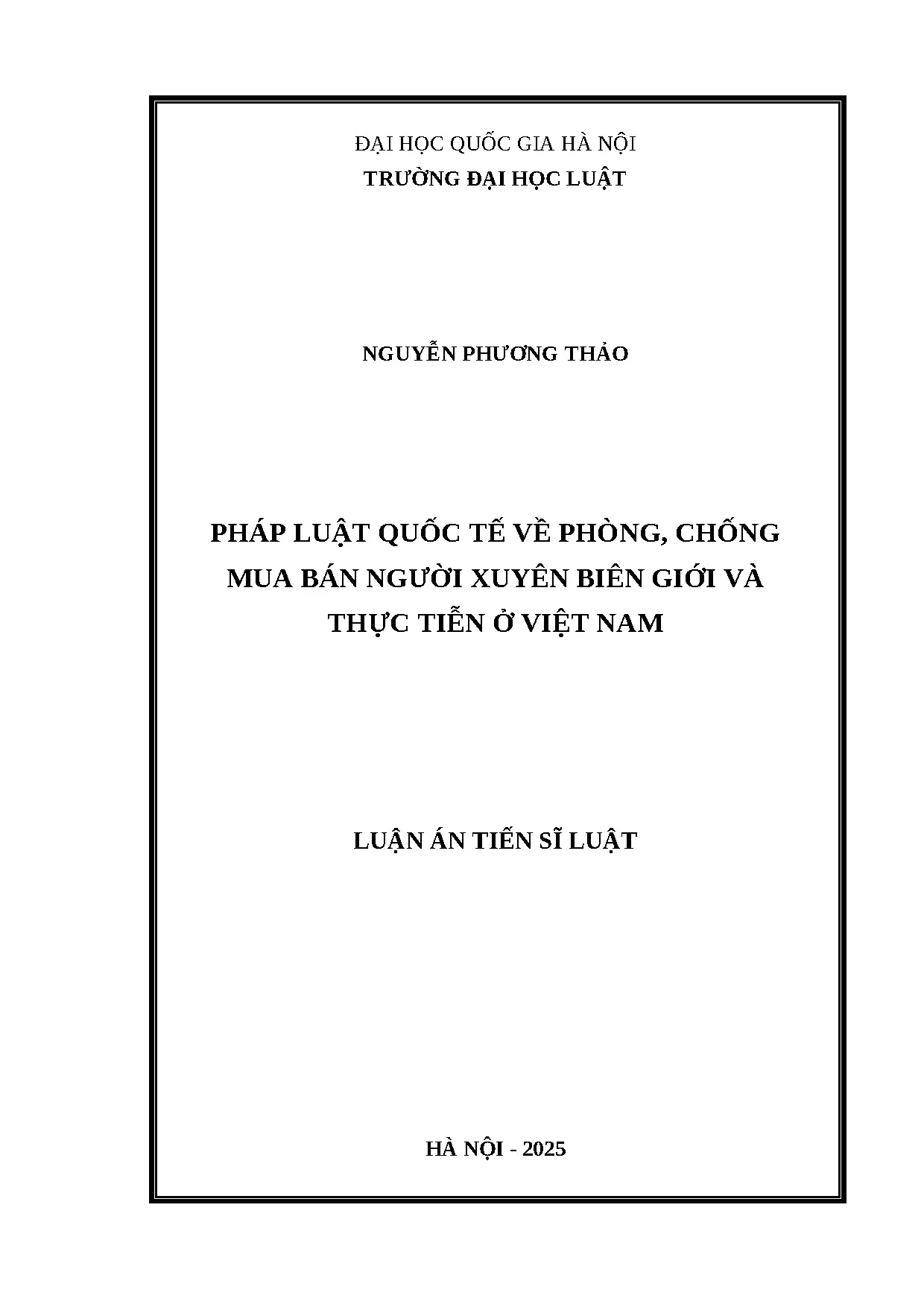 Pháp luật quốc tế và Việt Nam về phòng chống mua bán người xuyên biên giới
