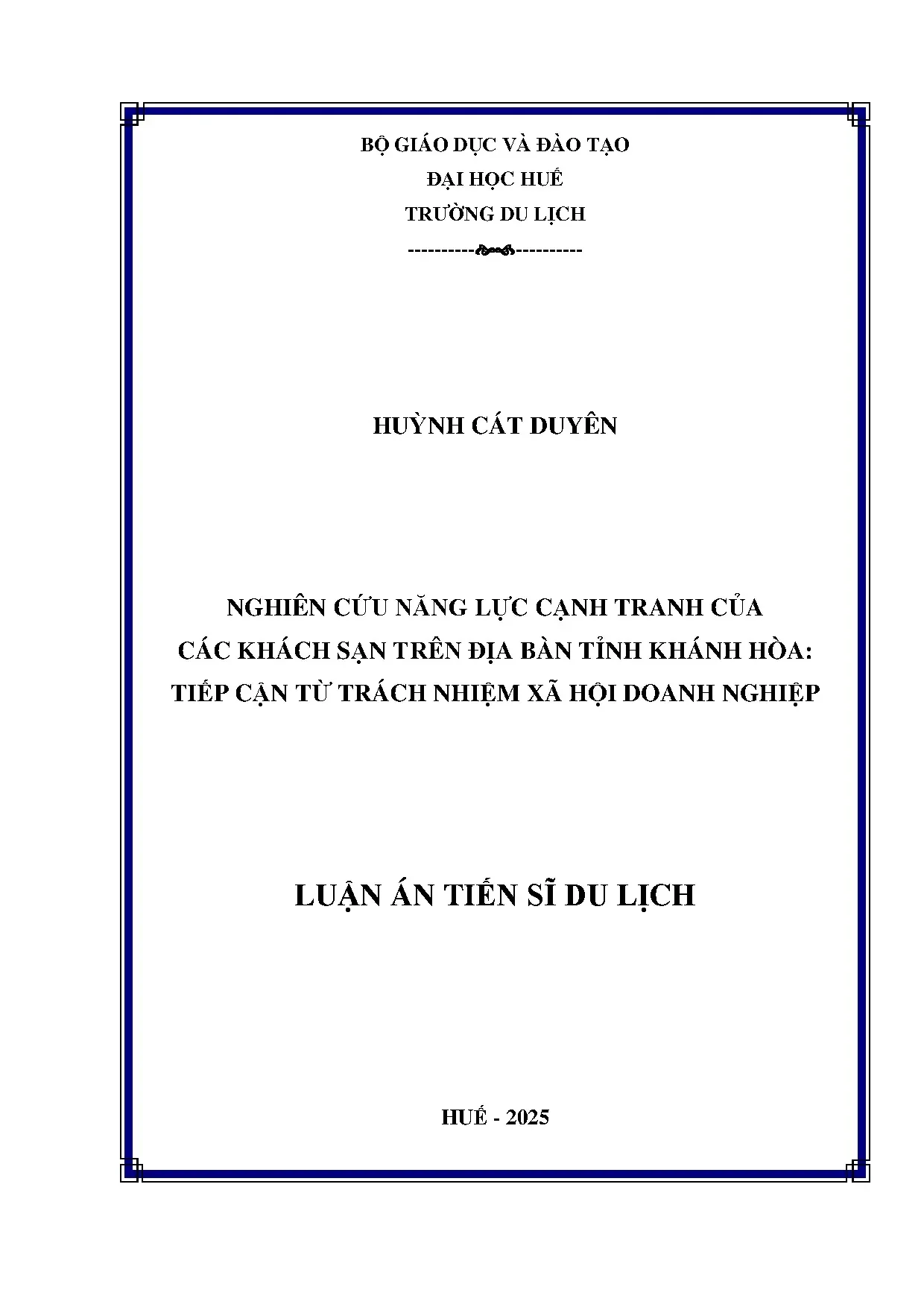 Năng lực cạnh tranh khách sạn Khánh Hòa & CSR