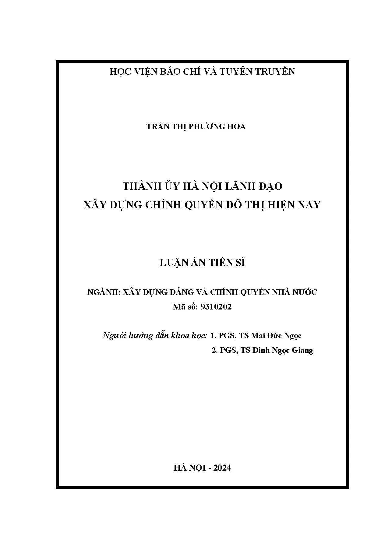 Thành ủy Hà Nội lãnh đạo xây dựng chính quyền đô thị