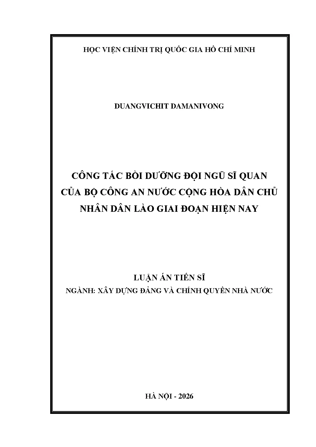 Bồi dưỡng sĩ quan Bộ Công an Lào giai đoạn hiện nay