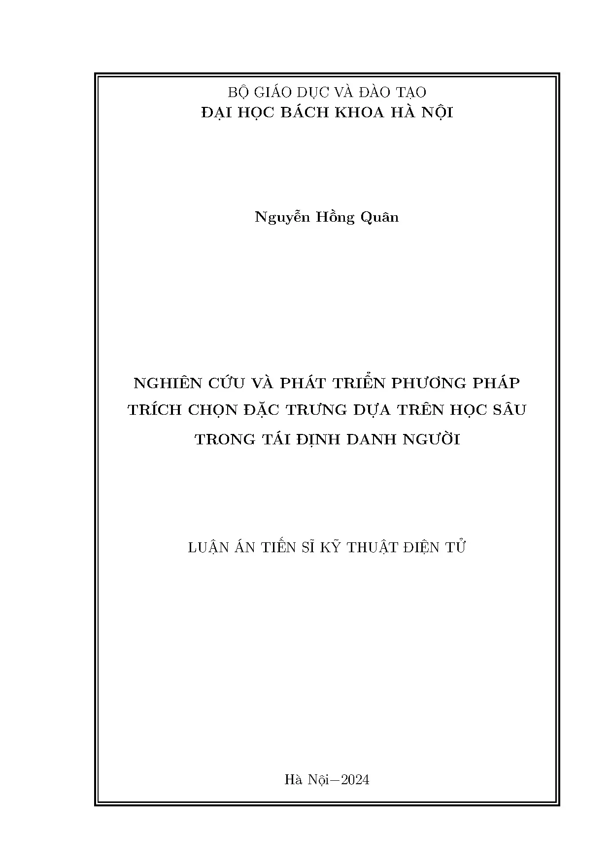 Học sâu trích xuất đặc trưng tái định danh người