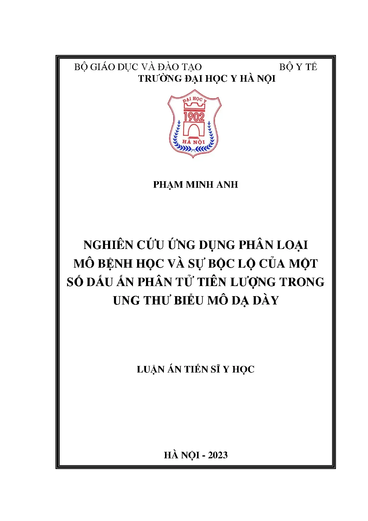 Phân loại ung thư dạ dày & dấu ấn phân tử tiên lượng